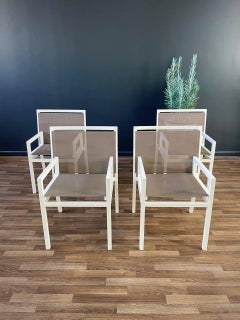 Set of 4 Aluminum Patio Chairs by Janus et Cie