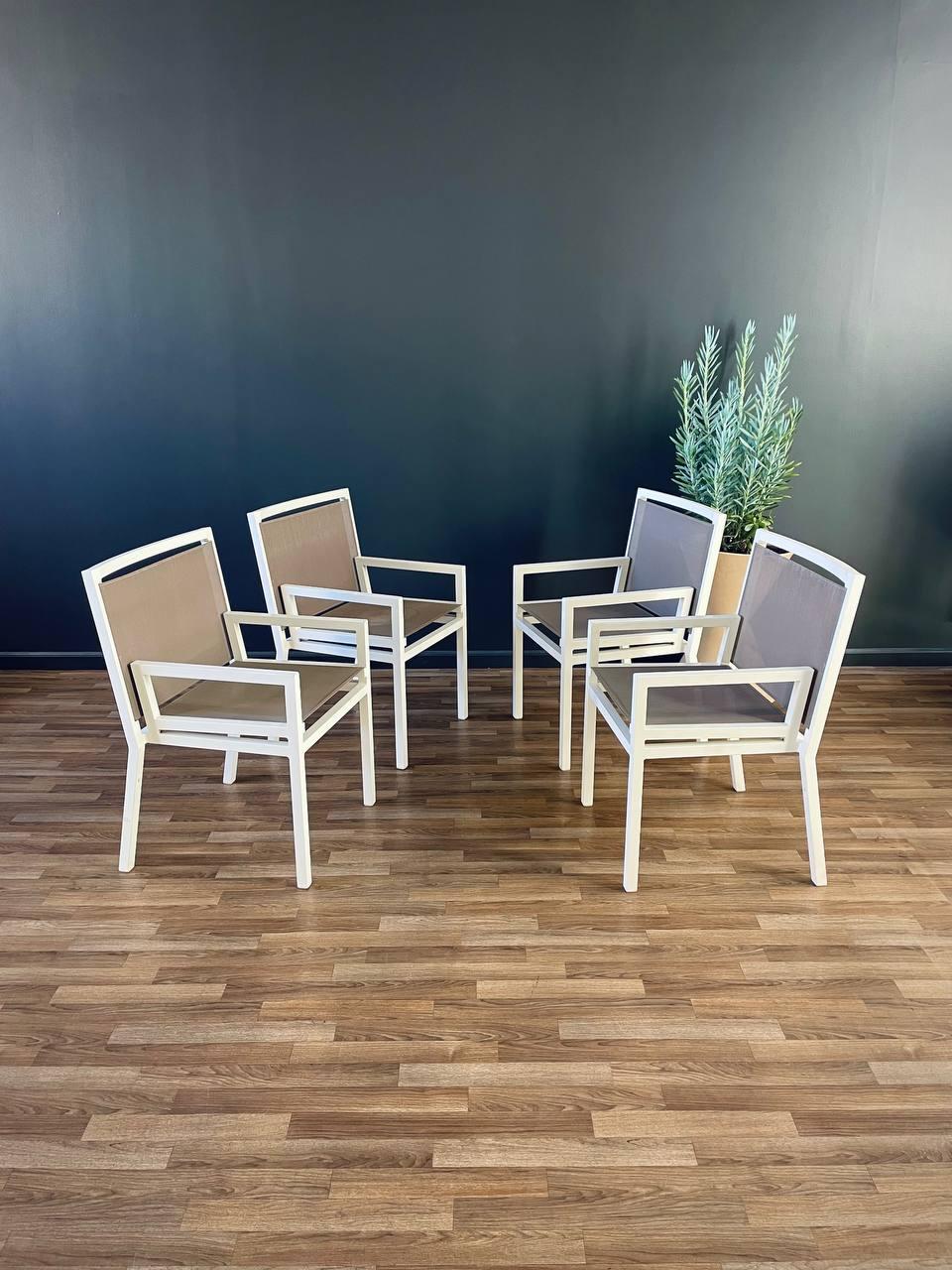 American Set of 4 Aluminum Patio Chairs by Janus et Cie