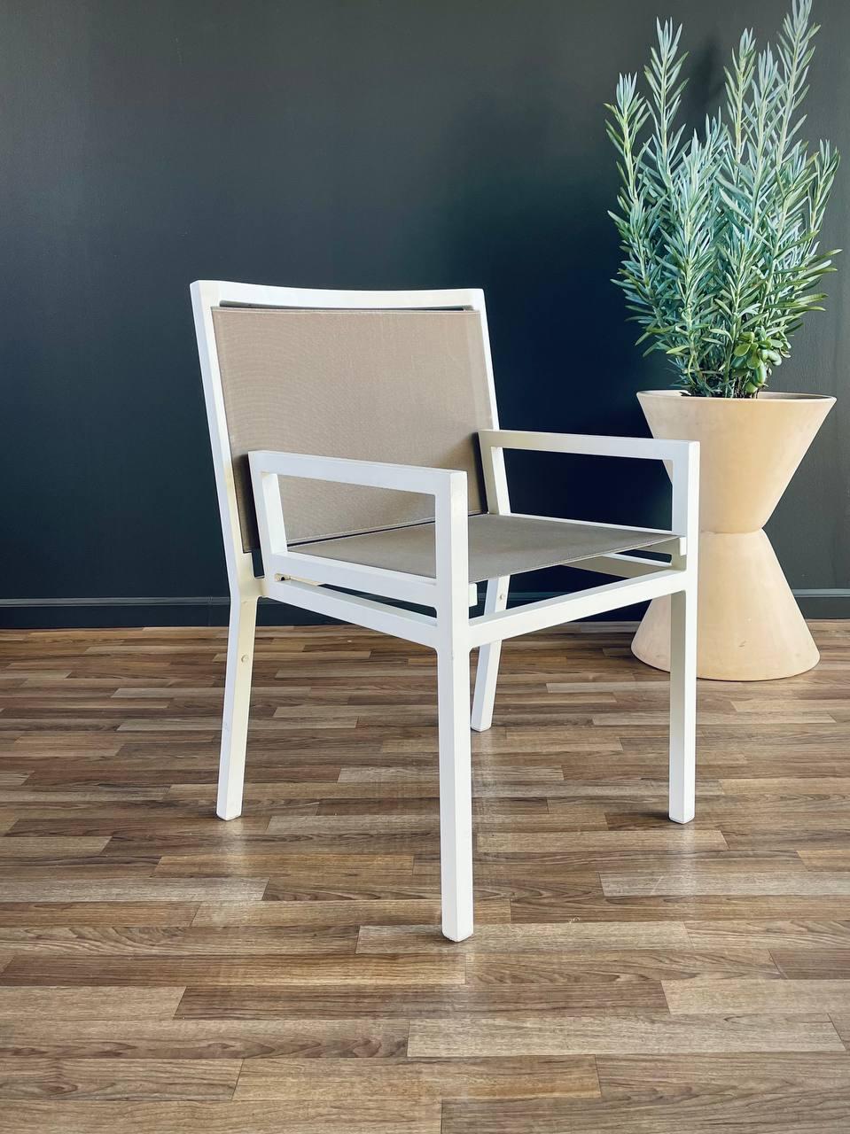 Metal Set of 4 Aluminum Patio Chairs by Janus et Cie