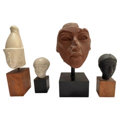 Set of 4 Alva Museum Reproductions of Ancient Egyptian Busts