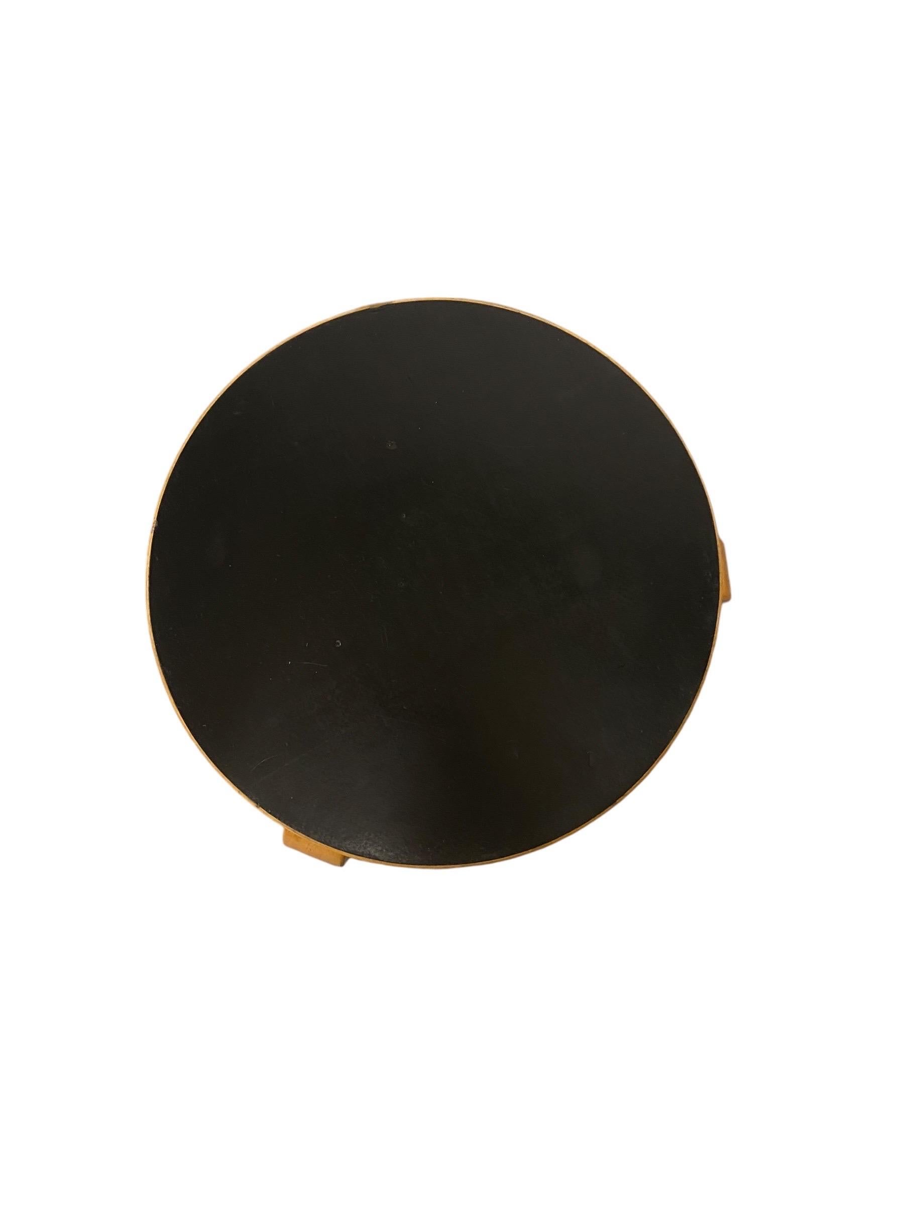 Set of 4 Alvar Aalto Stools Model no 60, Black Laminate, Artek 1950s For Sale 2