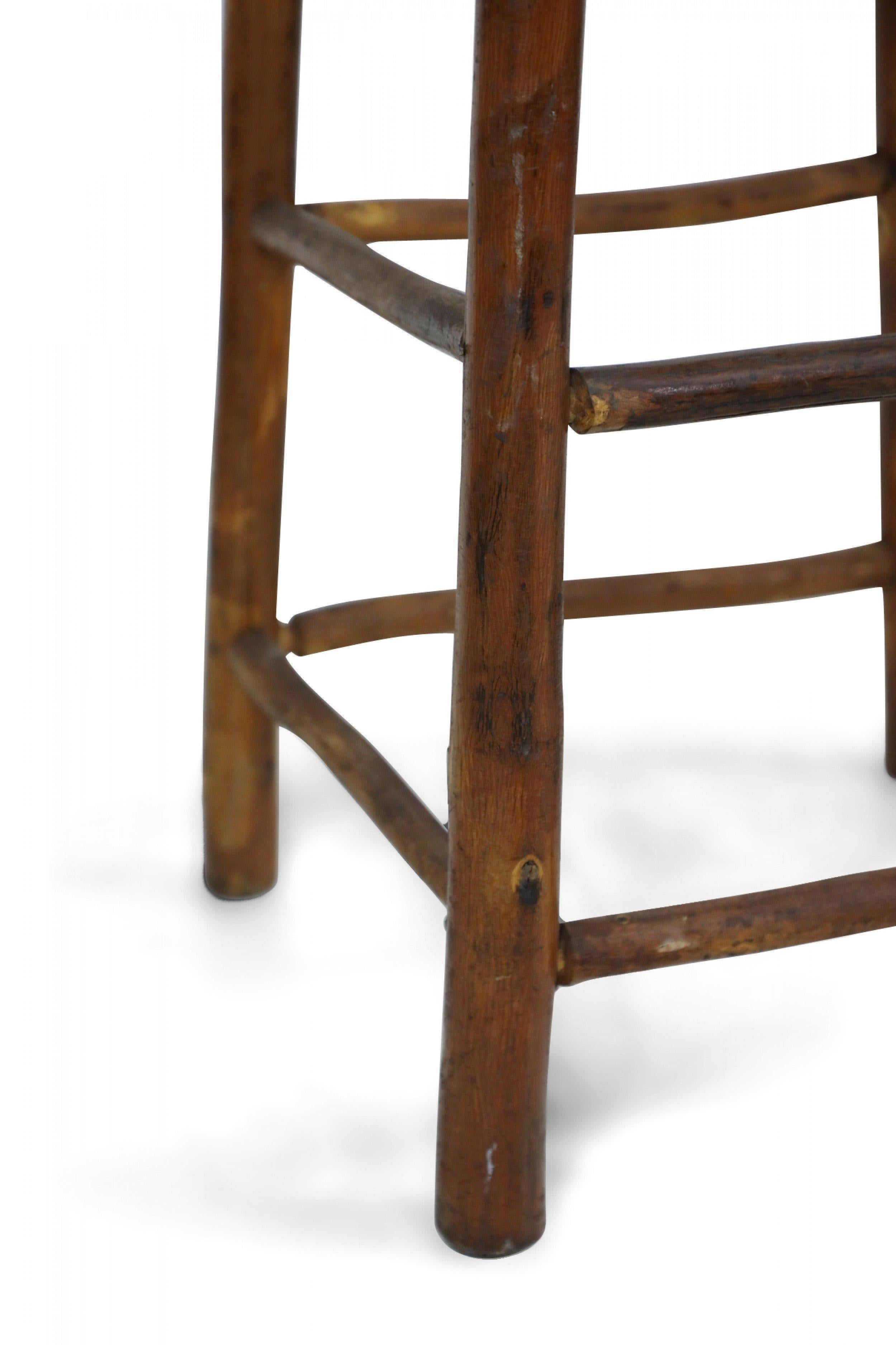 Set of 4 American Rustic Old Hickory and Willow Bar Stools 11