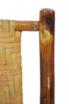 Ensemble américain rustique de 4 tabourets de bar en vieux pacanier et saule