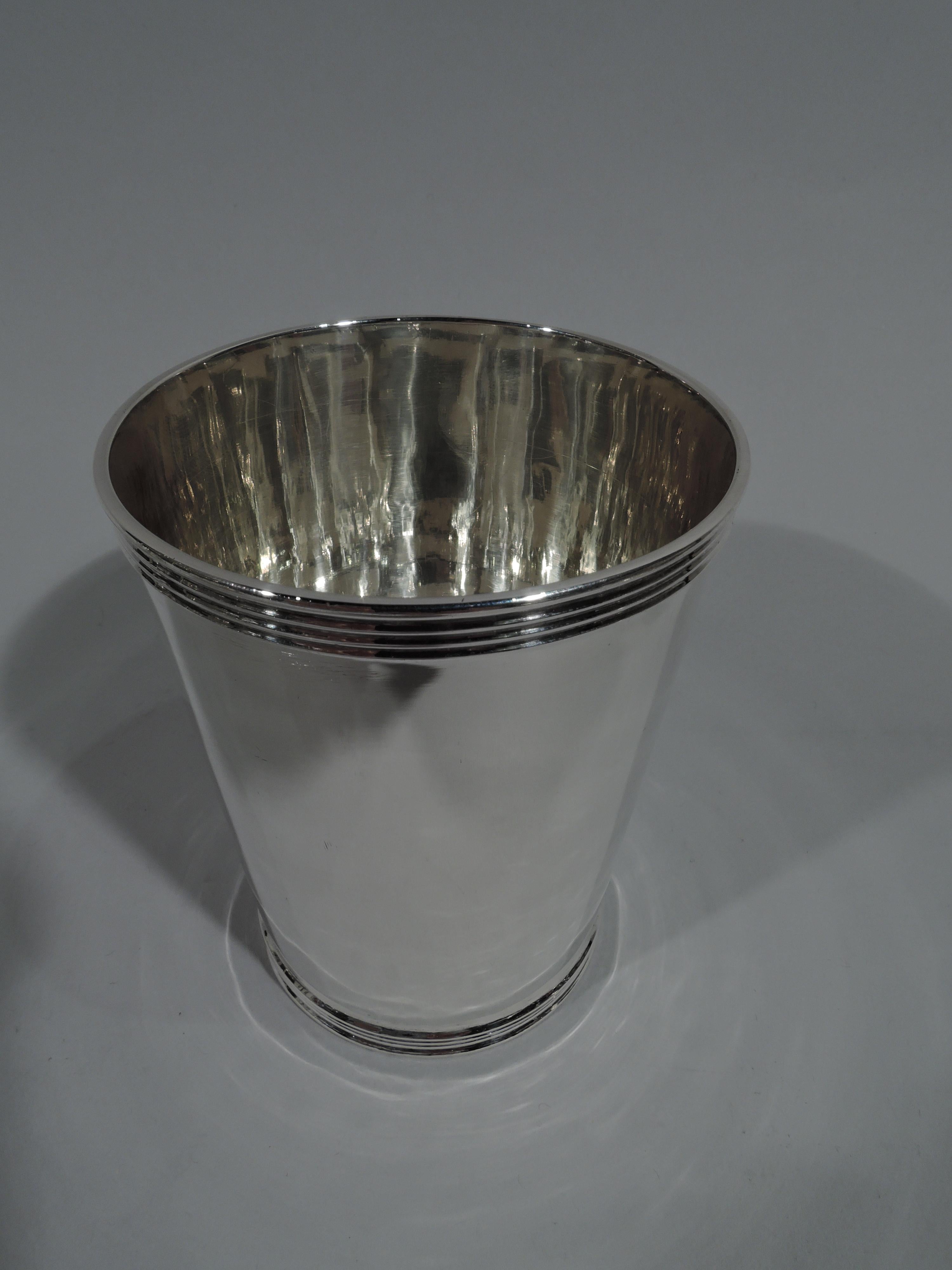 Modern Set of 4 American Sterling Silver Mint Julep Cups by Frank W. Smith