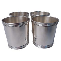 Set of 4 American Sterling Silver Small 3-Inch Mint Julep Cups