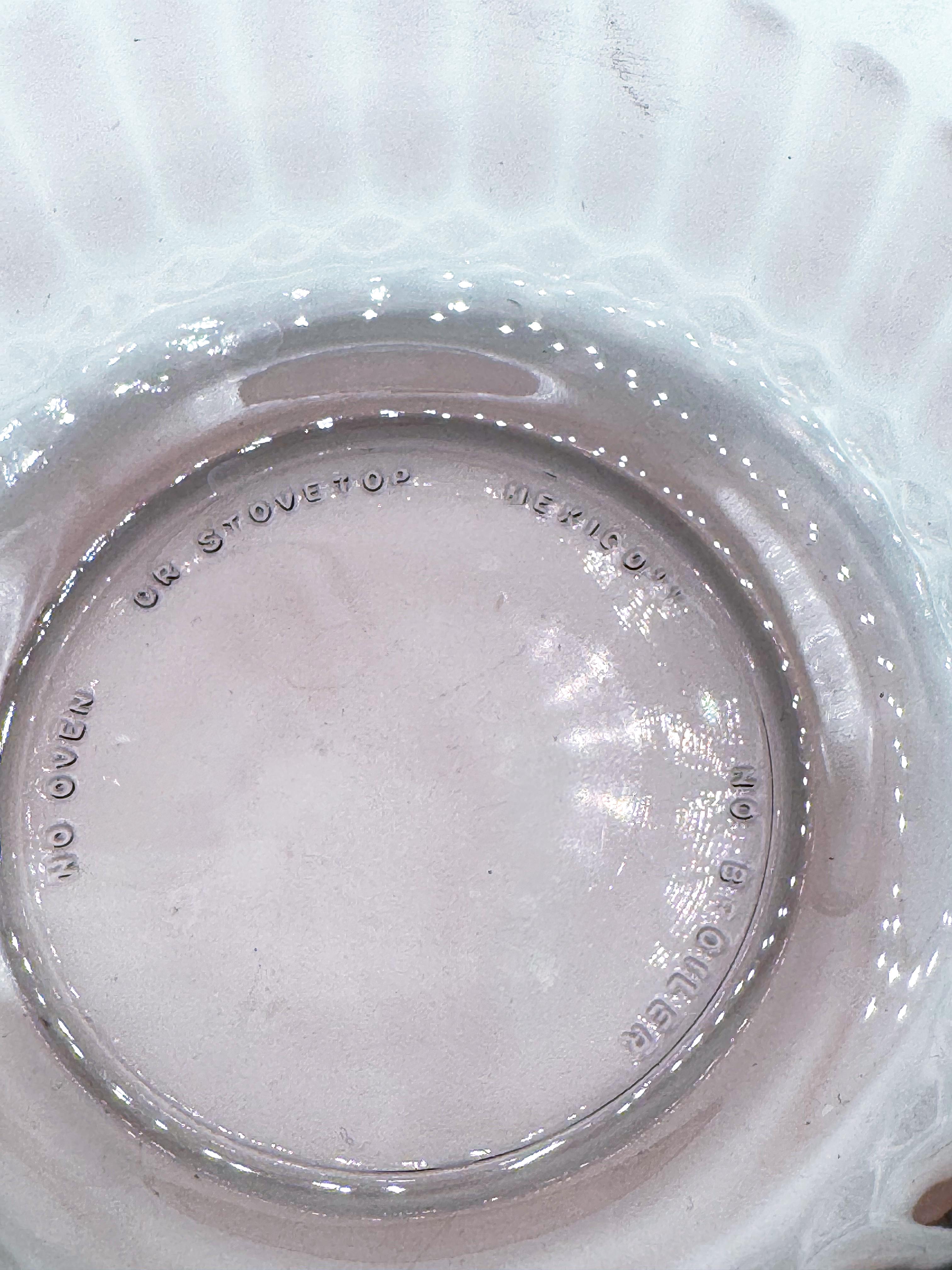 Set of 4 Amethyst Purple Clear Glass Ribbed Bowls, Made in Mexico For Sale 2