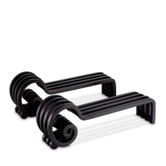 Set of 4 Andirons, Black Finish.