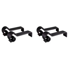 Set of 4 Andirons, Black Finish.