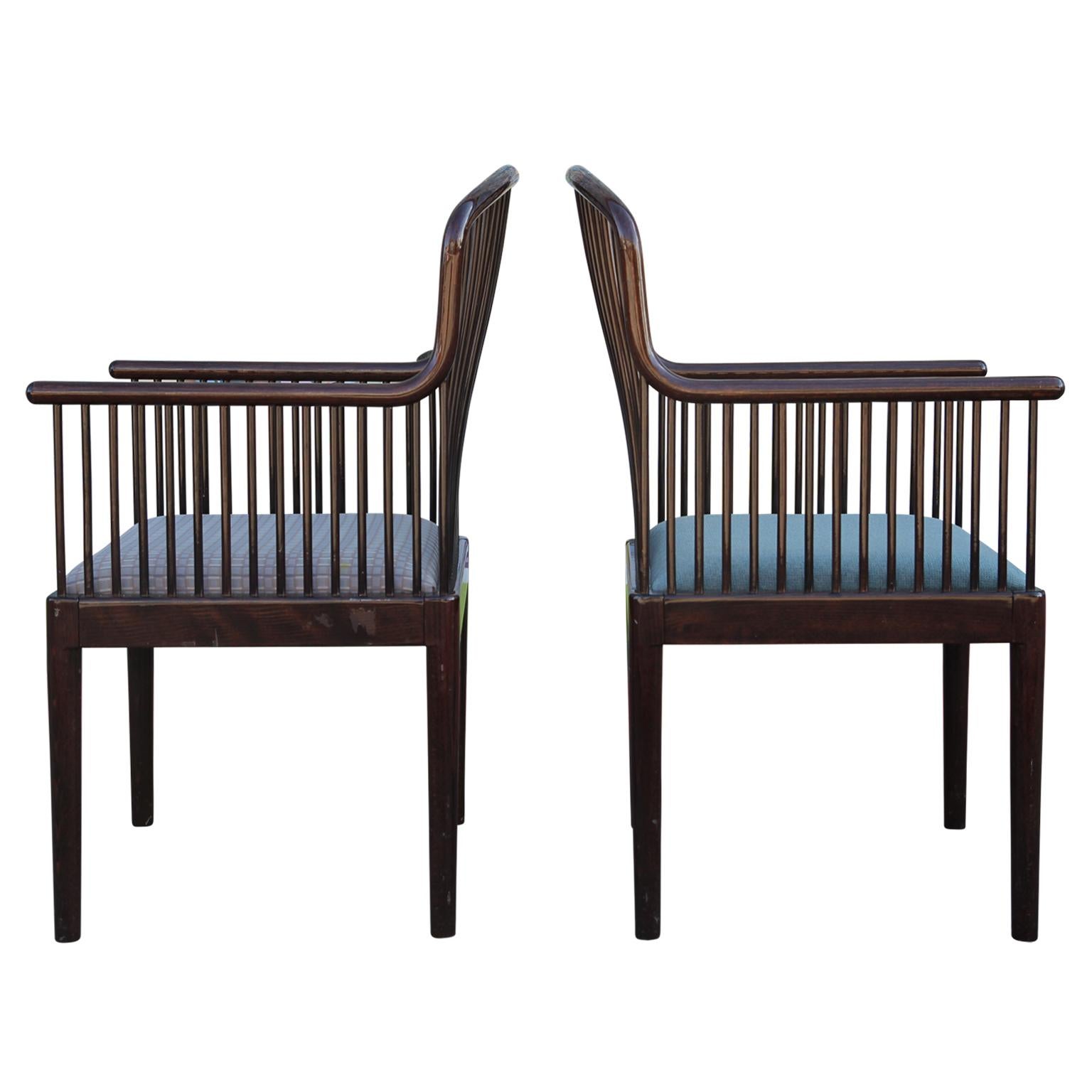 Mid-Century Modern Set of 4 Andover Spindle Framed Dining Chairs by David Allen for Stendig