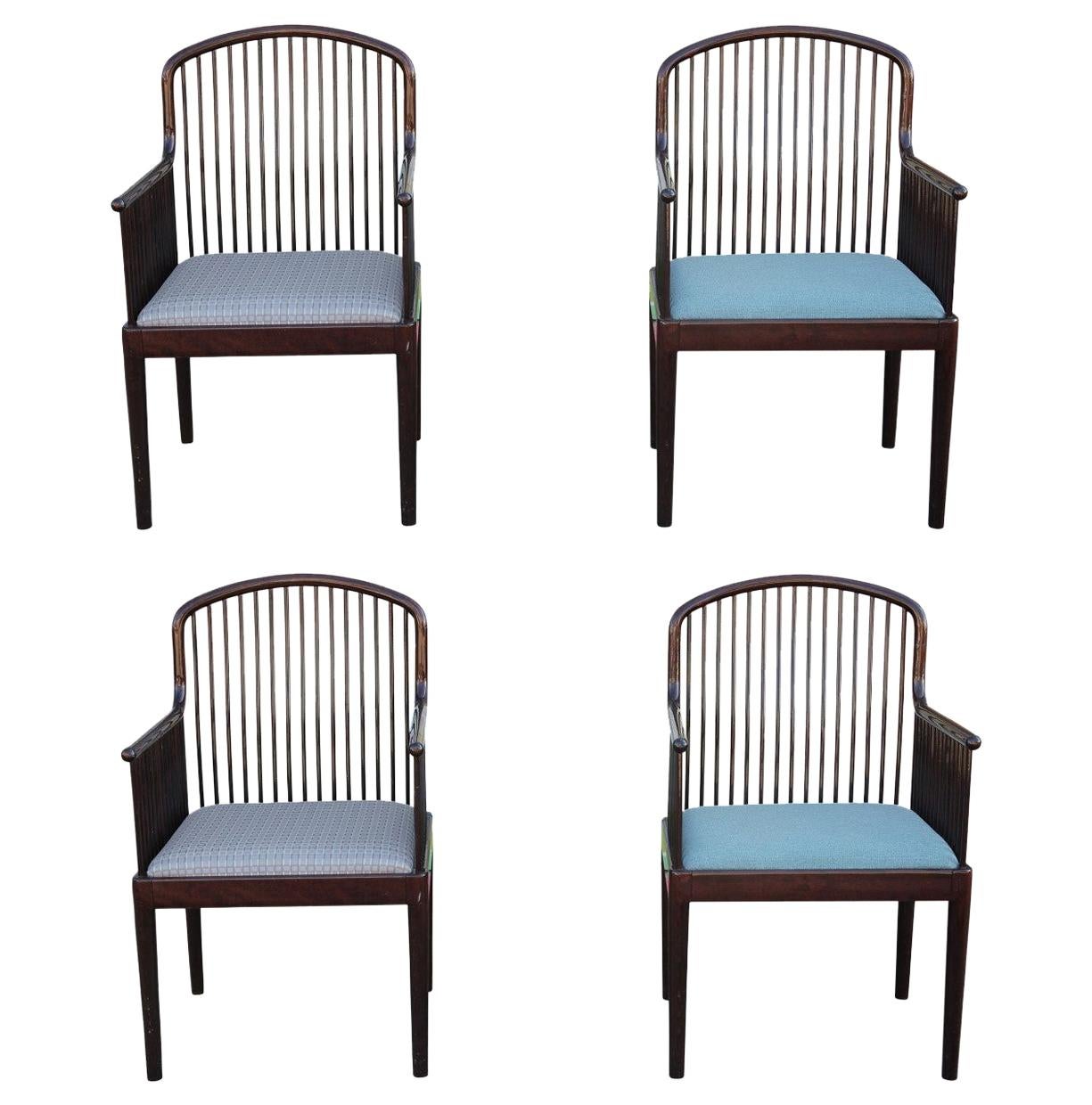 Set of 4 Andover Spindle Framed Dining Chairs by David Allen for Stendig