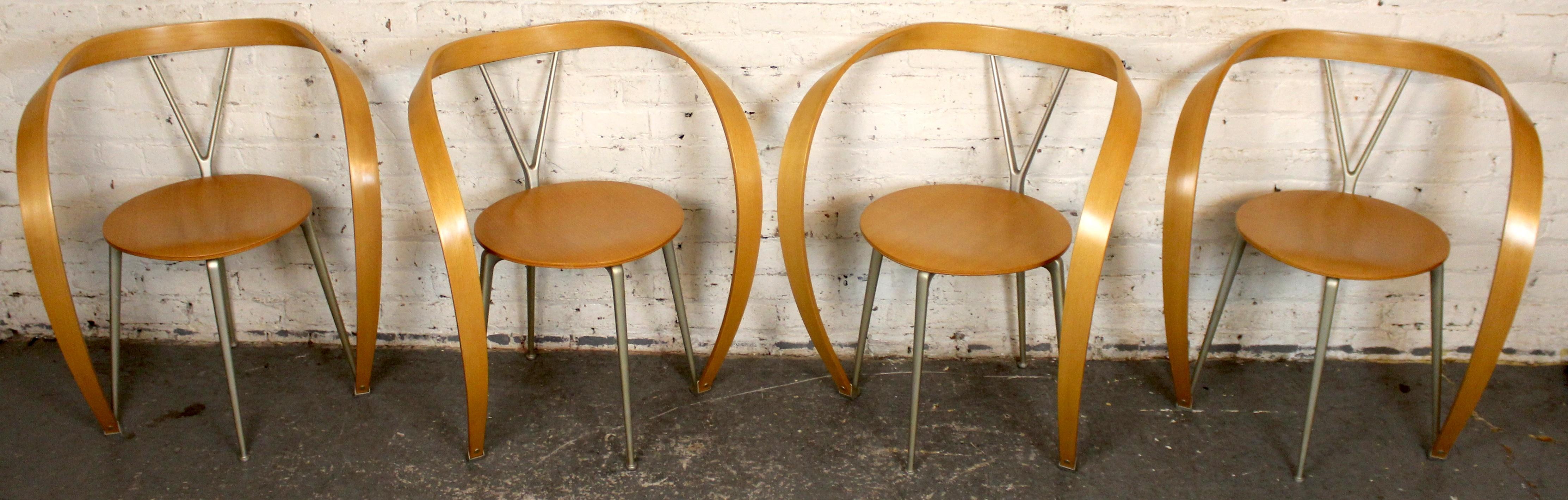 Fin du 20e siècle Ensemble de 4 chaises 