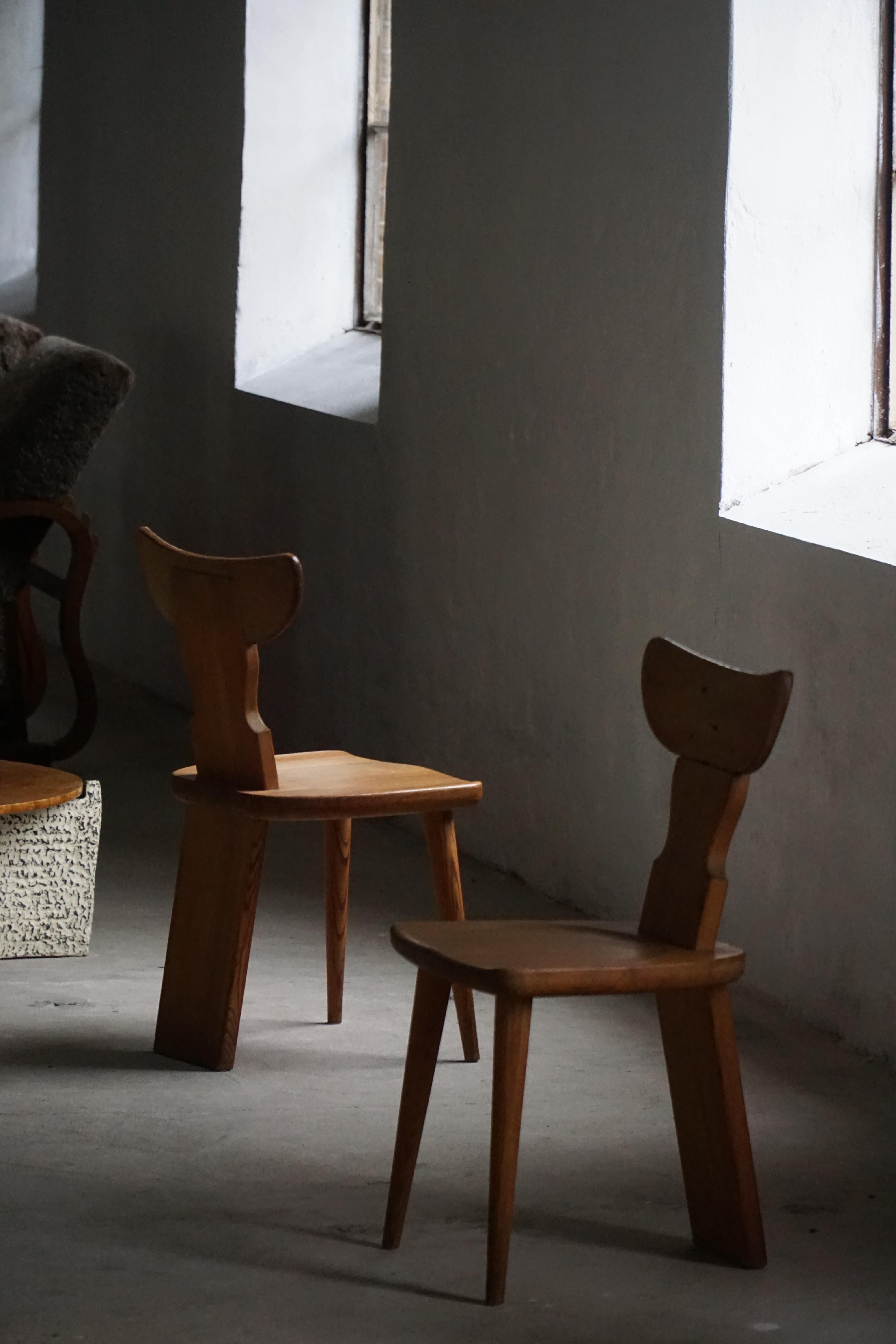 Ensemble de 4 chaises de salle à manger en pin 'Ängåsen' par Ferdinand Lundquist, Suède, années 1940 en vente 9