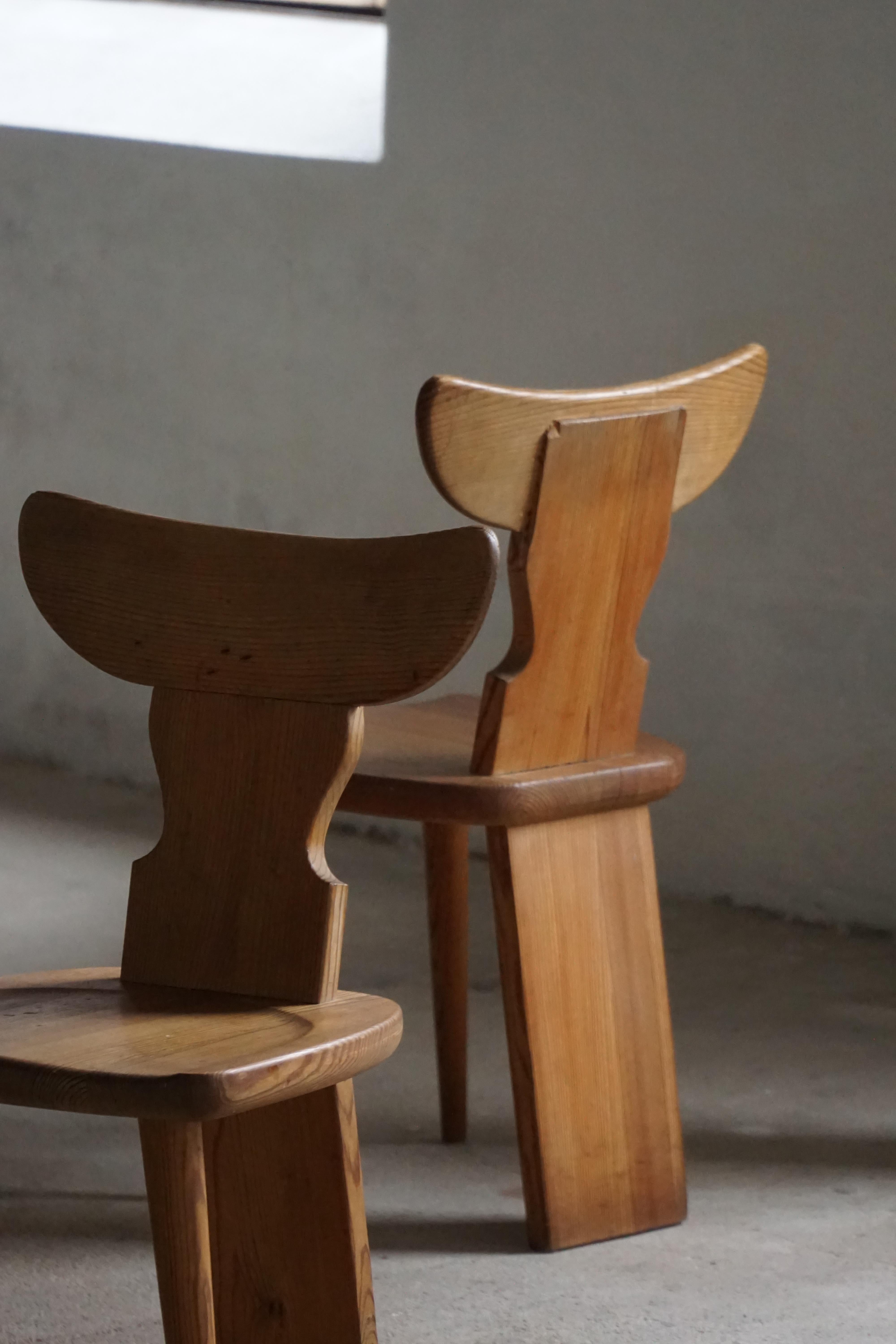 Ensemble de 4 chaises de salle à manger en pin 'Ängåsen' par Ferdinand Lundquist, Suède, années 1940 en vente 1