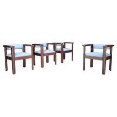 Set of 4 Angelo Mangiarotti “Idlor” Armchairs for Lorenzon, 1960s