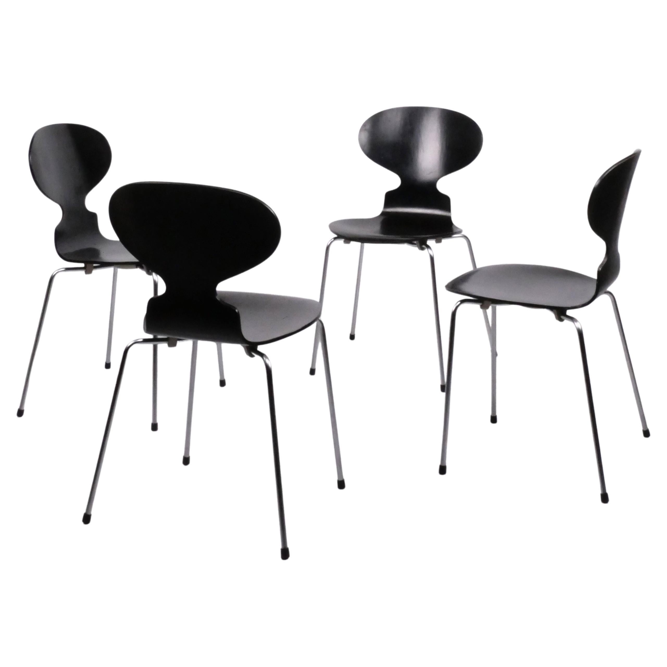 Set of 4 ‘Ant’ Chairs by Arne Jacobsen for Fritz Hansen, 2 early sets available