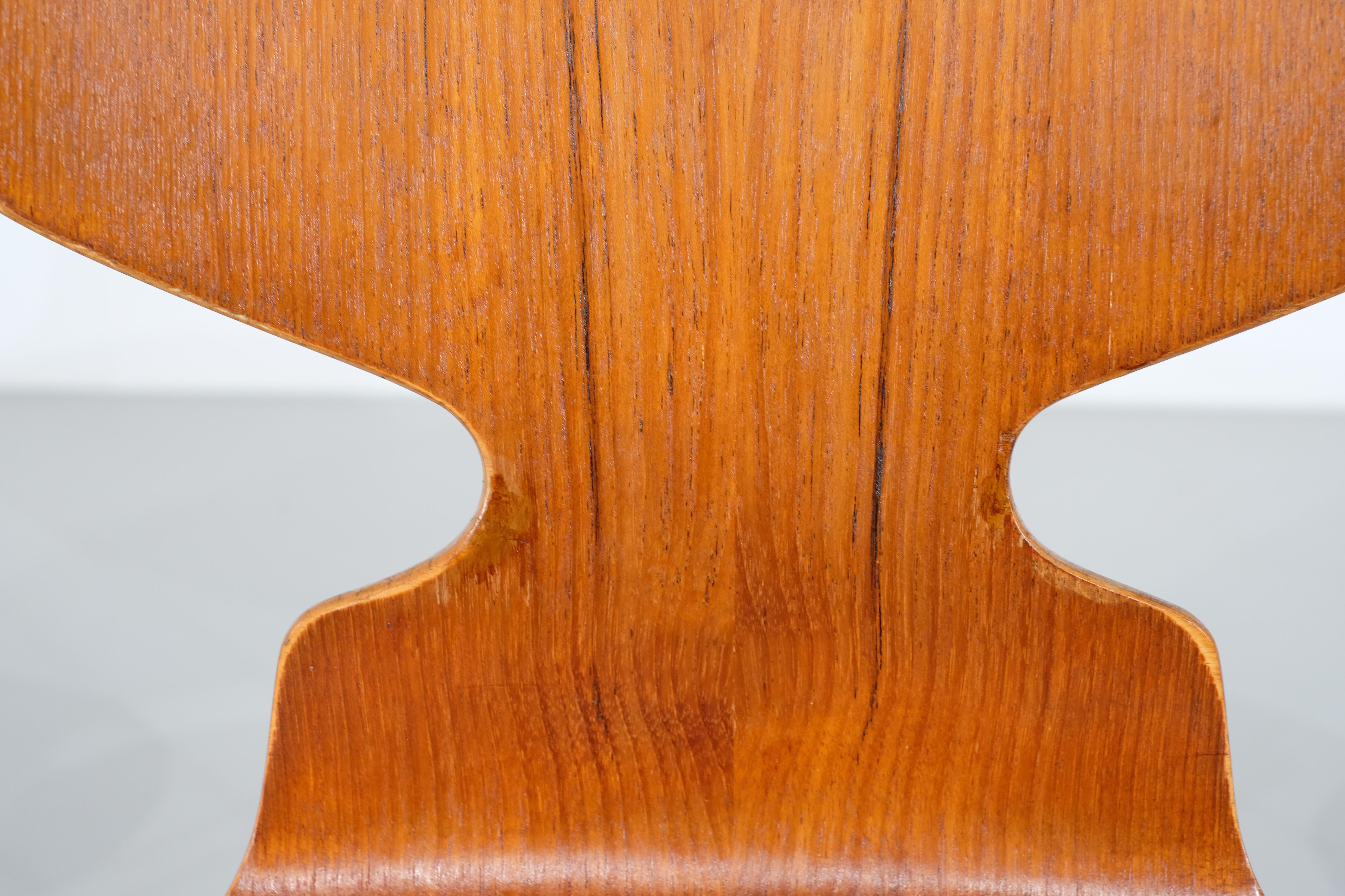set di 4 sedie Ant modello 3100 in teak di Arne Jacobsen o Fritz Hansen - anni '50 in vendita 4
