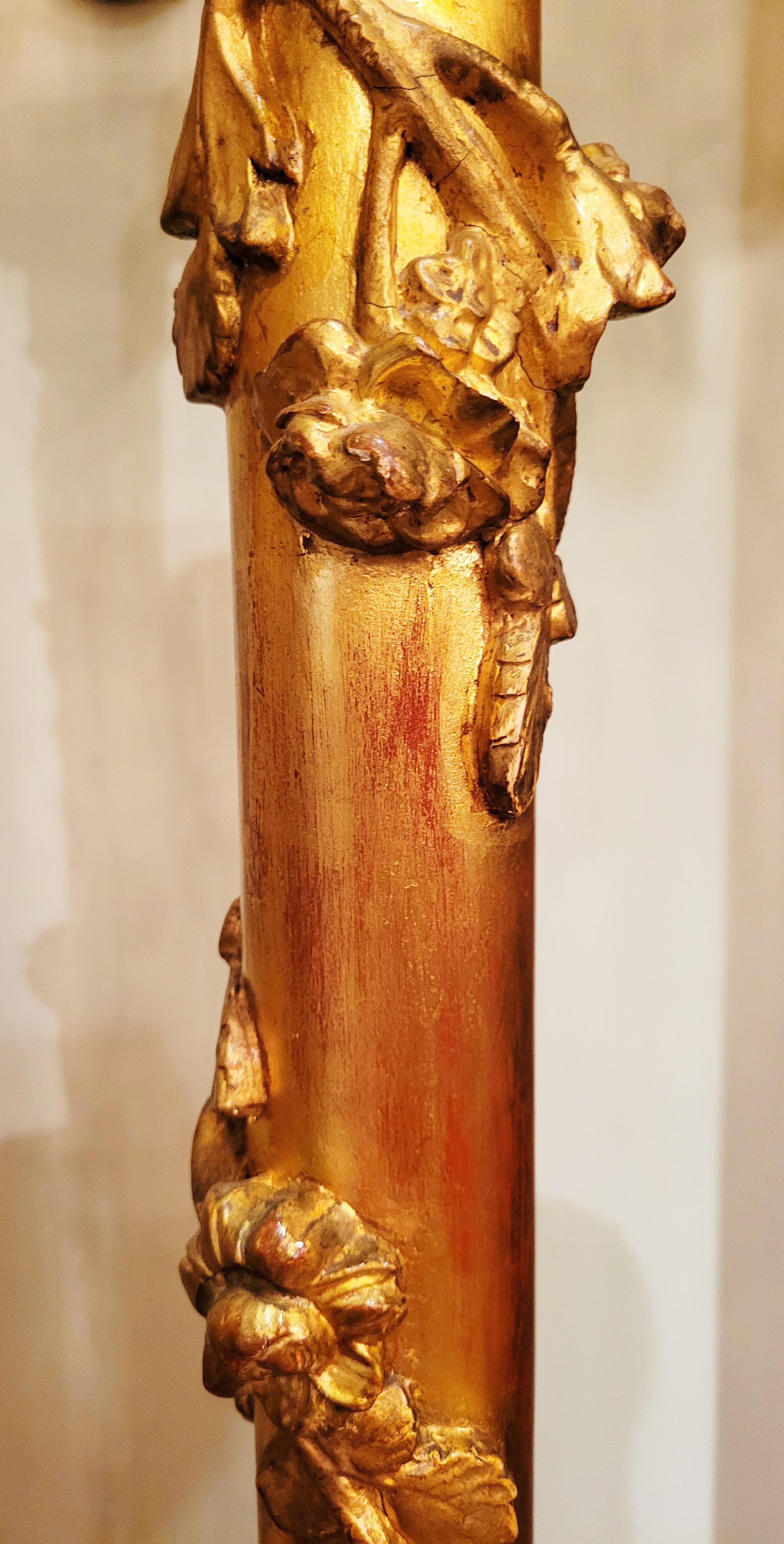 Italiano Set di 4 colonne d'oro fiorentine antiche del XIX secolo, circa 1850 in vendita