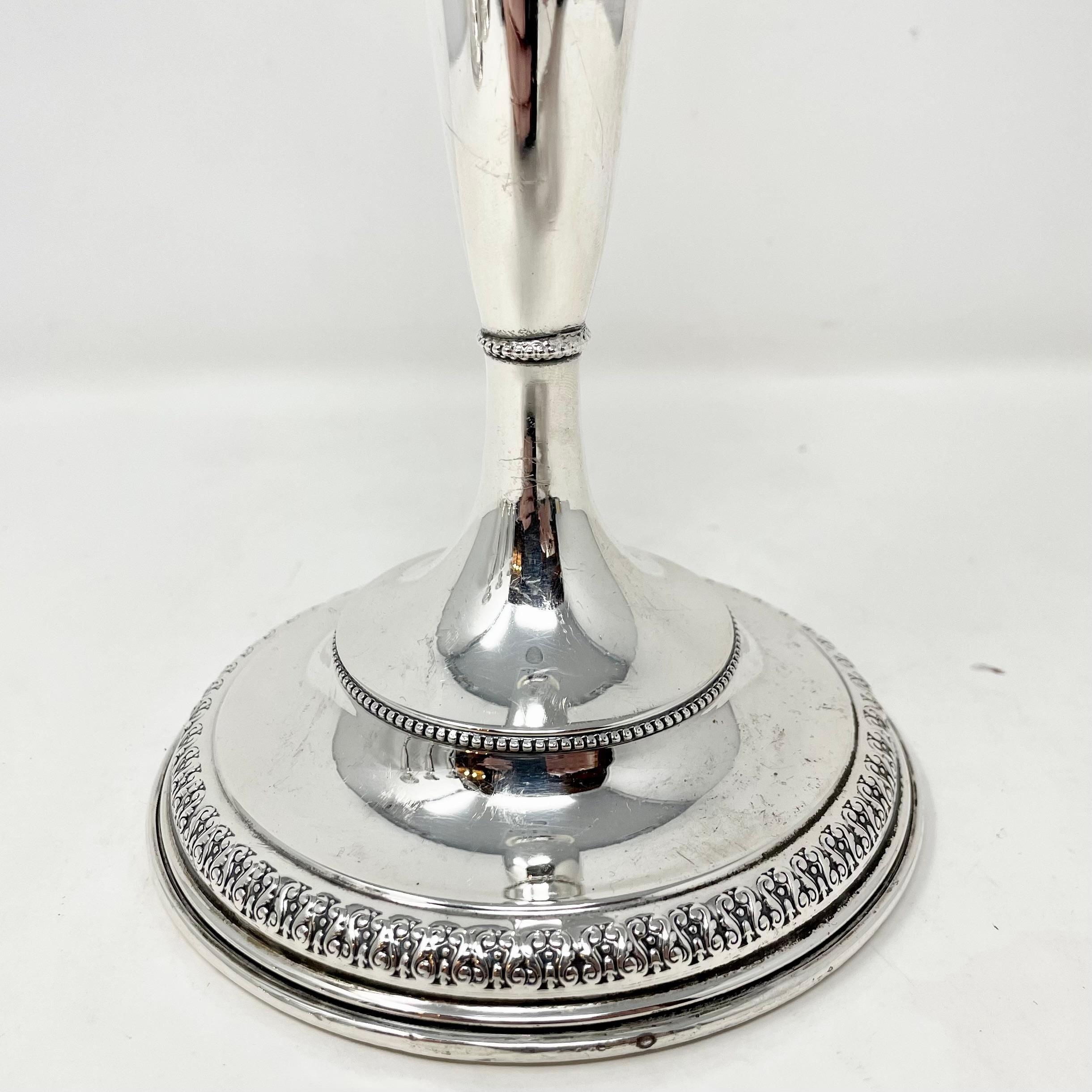 20th Century Set of 4 Antique American Matthews Silver Co. Sterling Candlesticks, circa 1910 For Sale