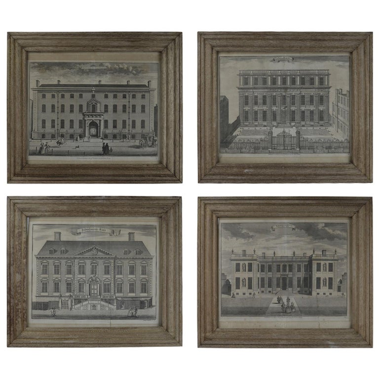 Set Of 4 Antique Architectural Prints London Dated 1754 For Set Of 4 Antique Architectural Prints