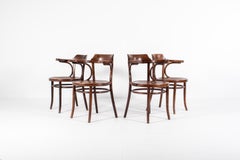 Set of 4 Antique Bentwood Armchairs by Levée