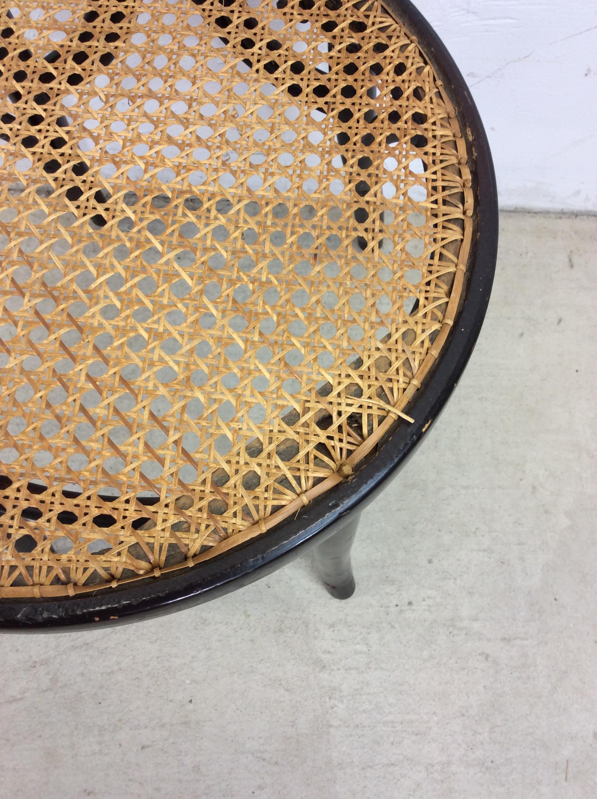American Set of 4 Antique Bentwood Bistro Chairs with Caned Seats For Sale