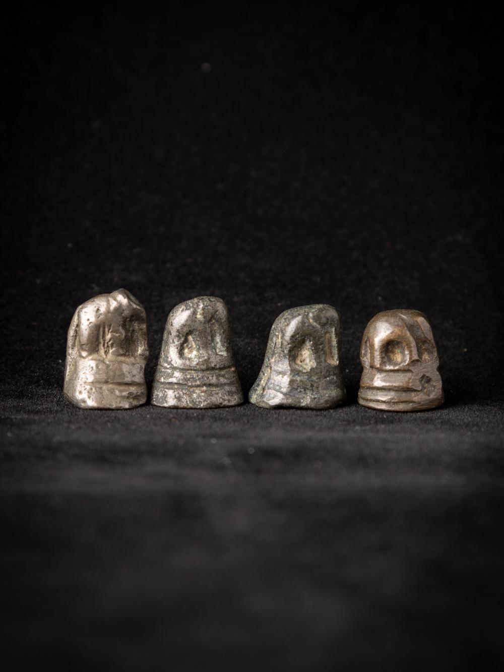 Set von 4 antiken Opiumgewichten aus Bronze aus Burma (Birmanisch) im Angebot