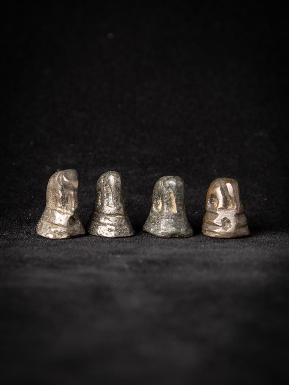 Set von 4 antiken Opiumgewichten aus Bronze aus Burma im Zustand „Gut“ im Angebot in DEVENTER, NL