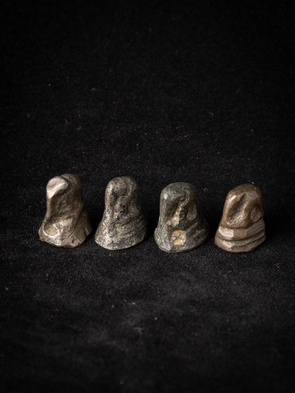 Set von 4 antiken Opiumgewichten aus Bronze aus Burma im Angebot 2