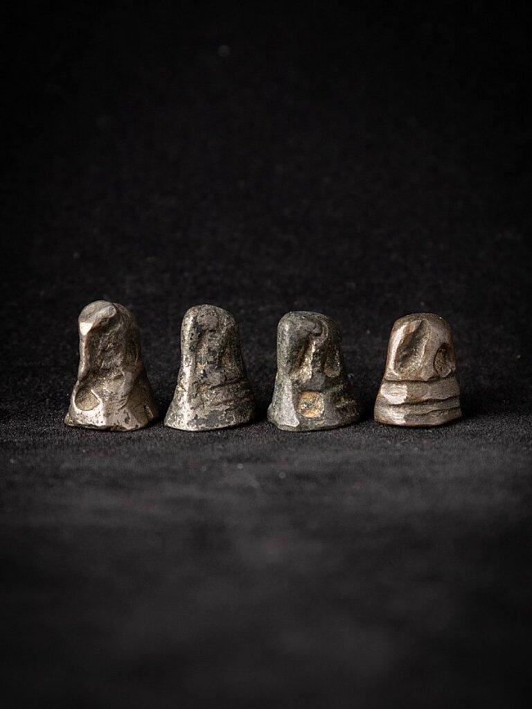 Set von 4 antiken Opiumgewichten aus Bronze aus Birma  Original-Buddhas (19. Jahrhundert) im Angebot