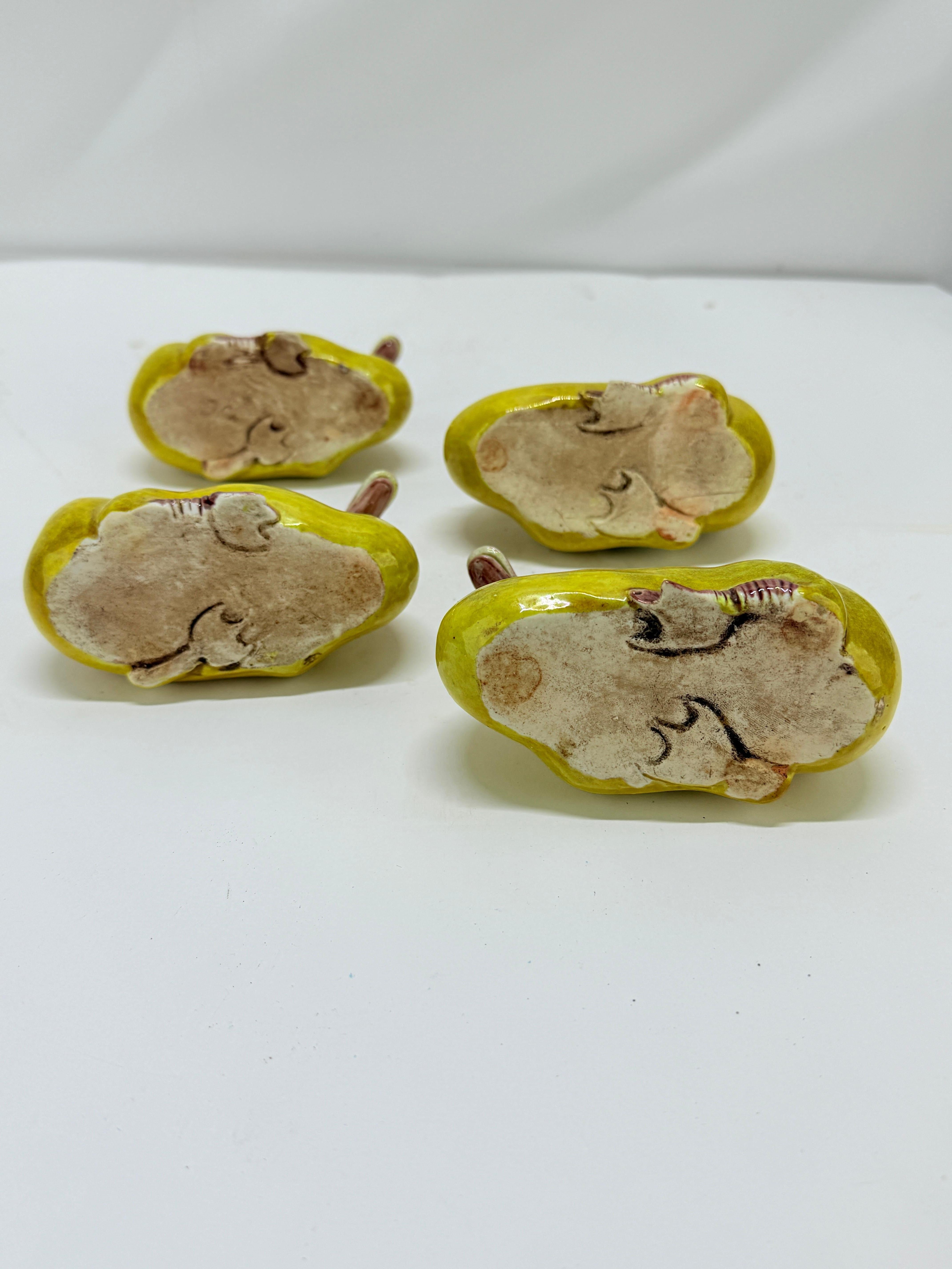 Juego de 4 Modelos Antiguos de Pato de Porcelana China de Exportación Famille Jaune en venta 1