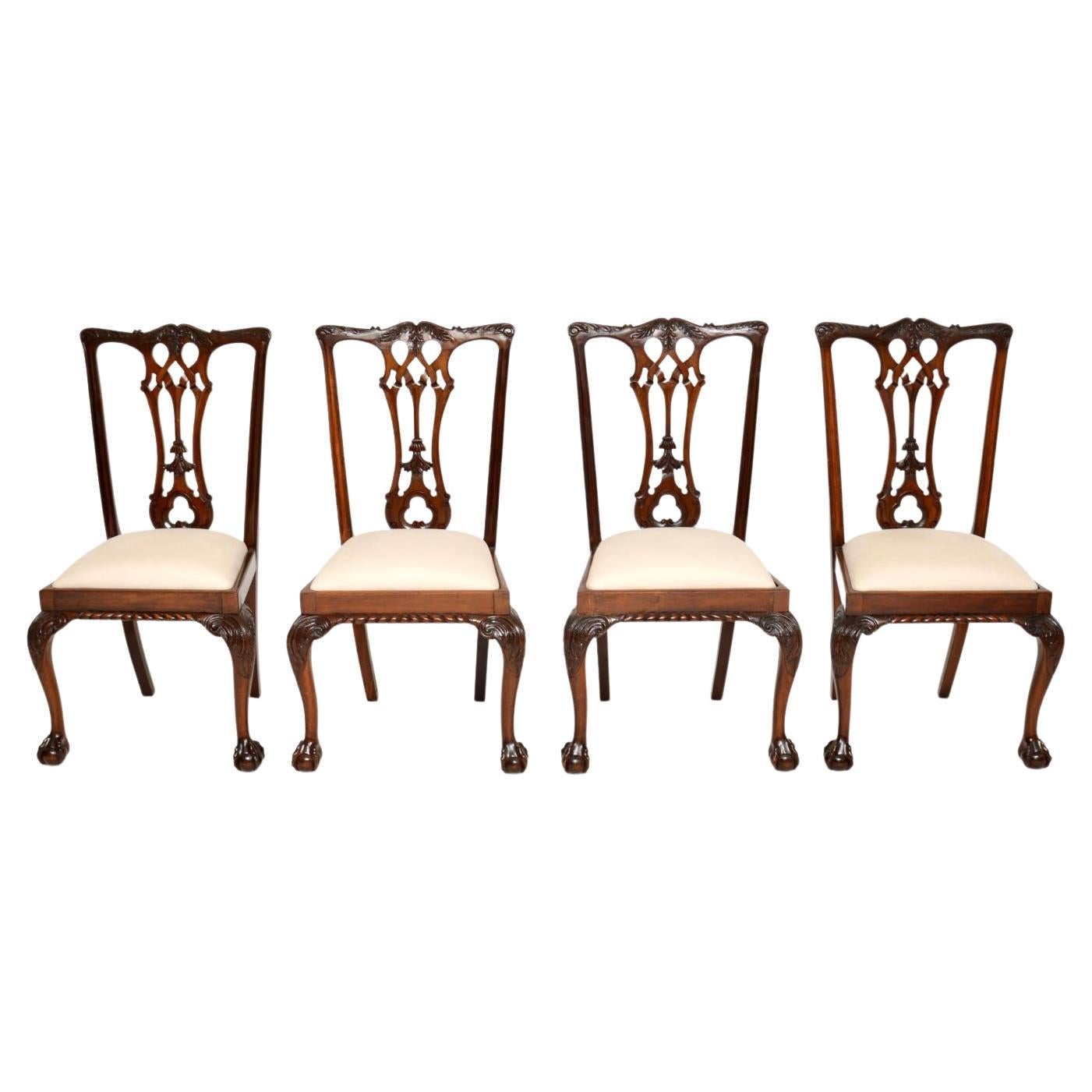 Set of 12 Chippendale Style Dining Chairs For Sale at 1stDibs