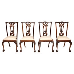 Set of 4 Antique Chippendale Dining Chairs