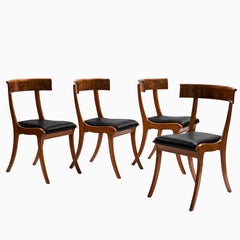 Set of 4 Antique Danish Klismos Chairs