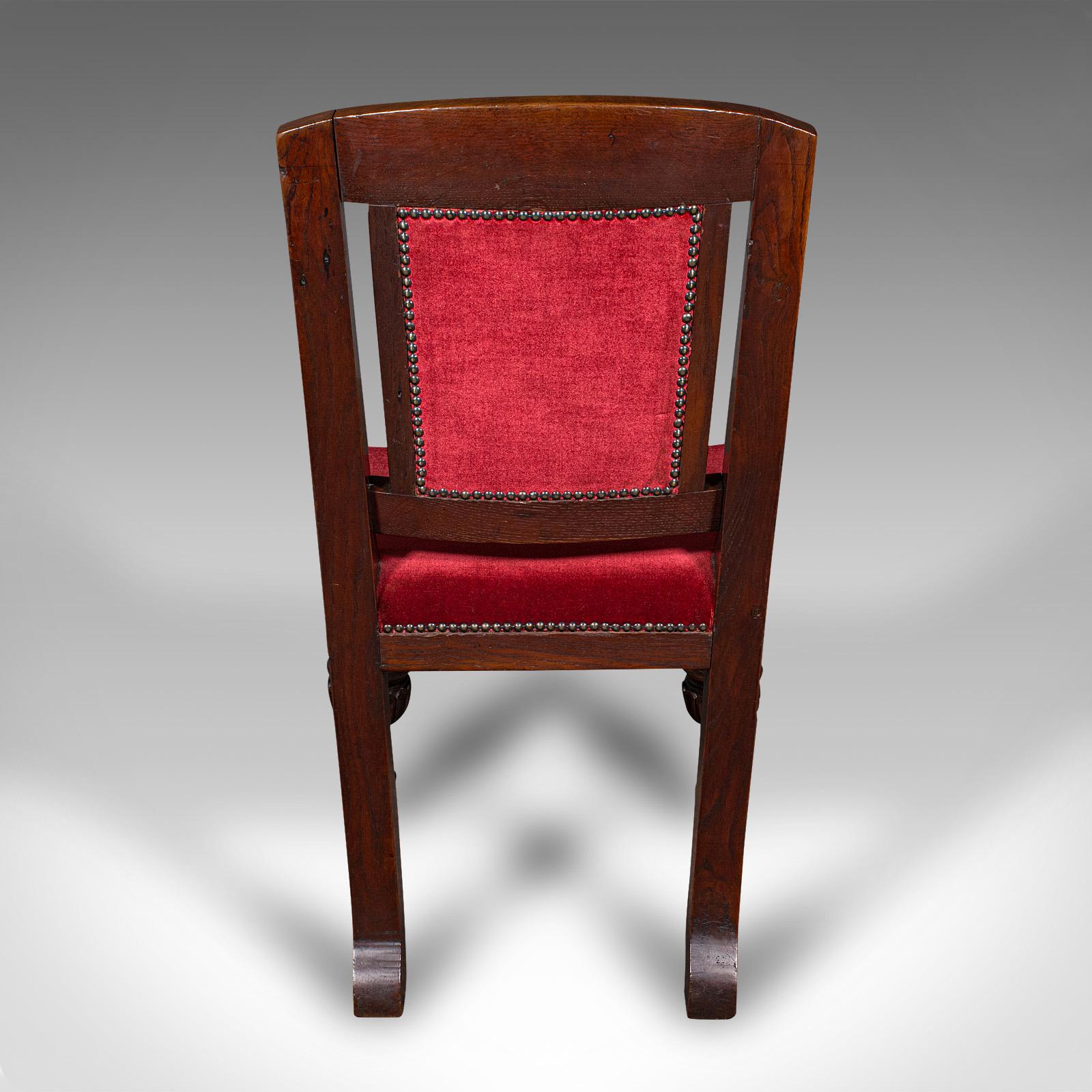 Britannico Set di 4 sedie da pranzo antiche, Scozia, Oak, Gothic Revival, Vittoriano, C.1880 in vendita