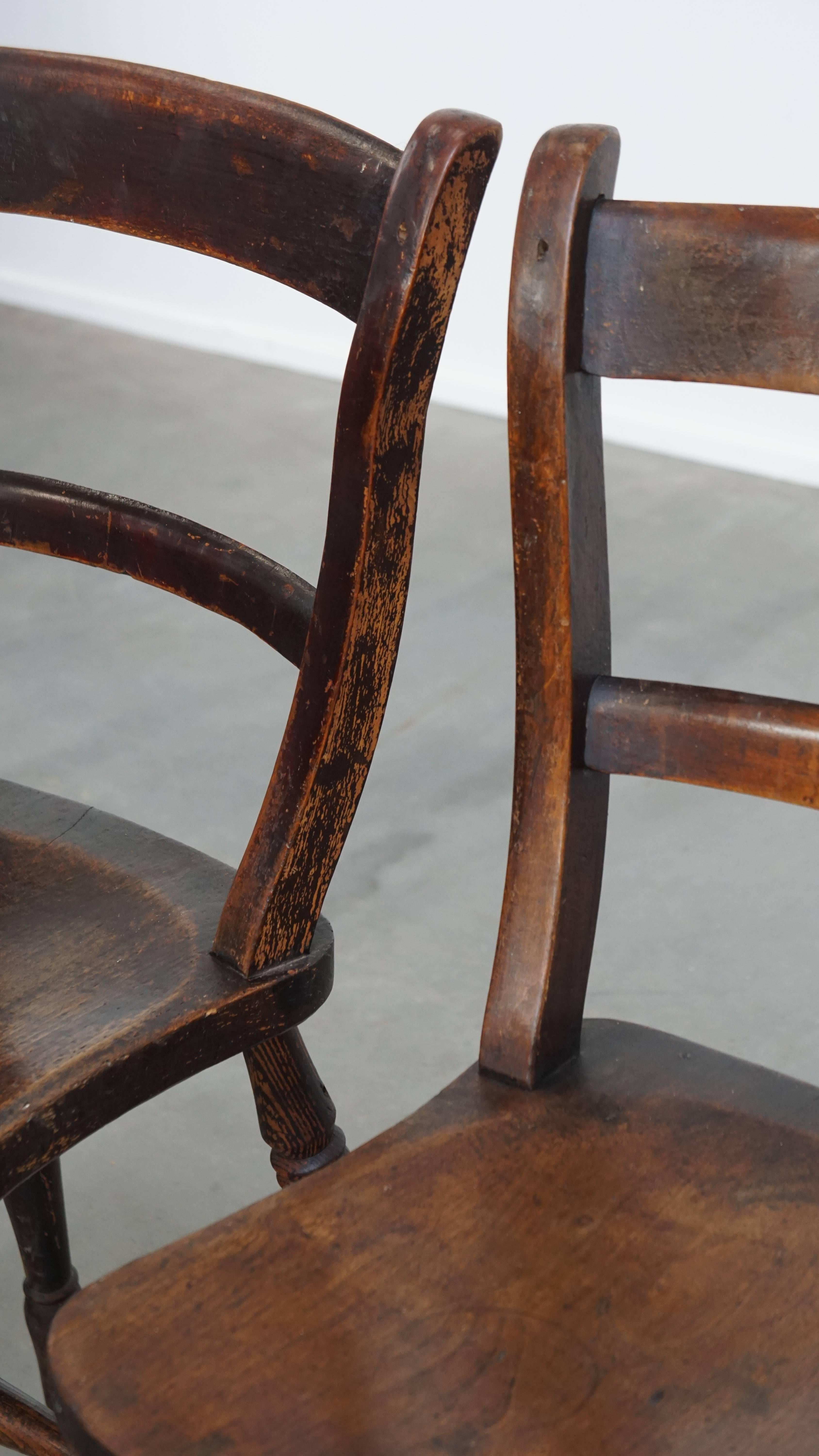 Ensemble de 4 chaises de cuisine et de salle à manger Oxford anglaises anciennes en vente 6