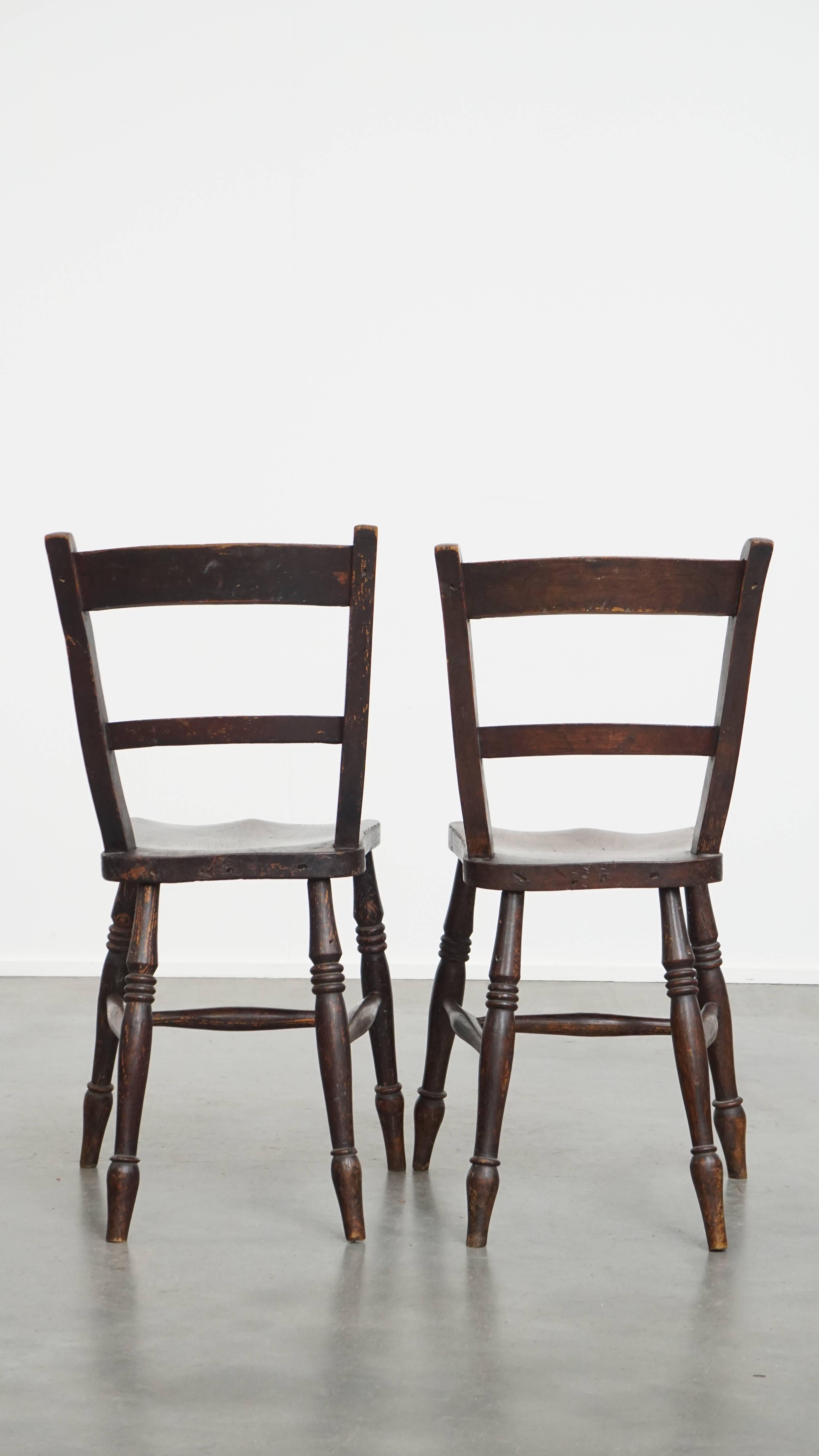 Fait main Ensemble de 4 chaises de cuisine et de salle à manger Oxford anglaises anciennes en vente