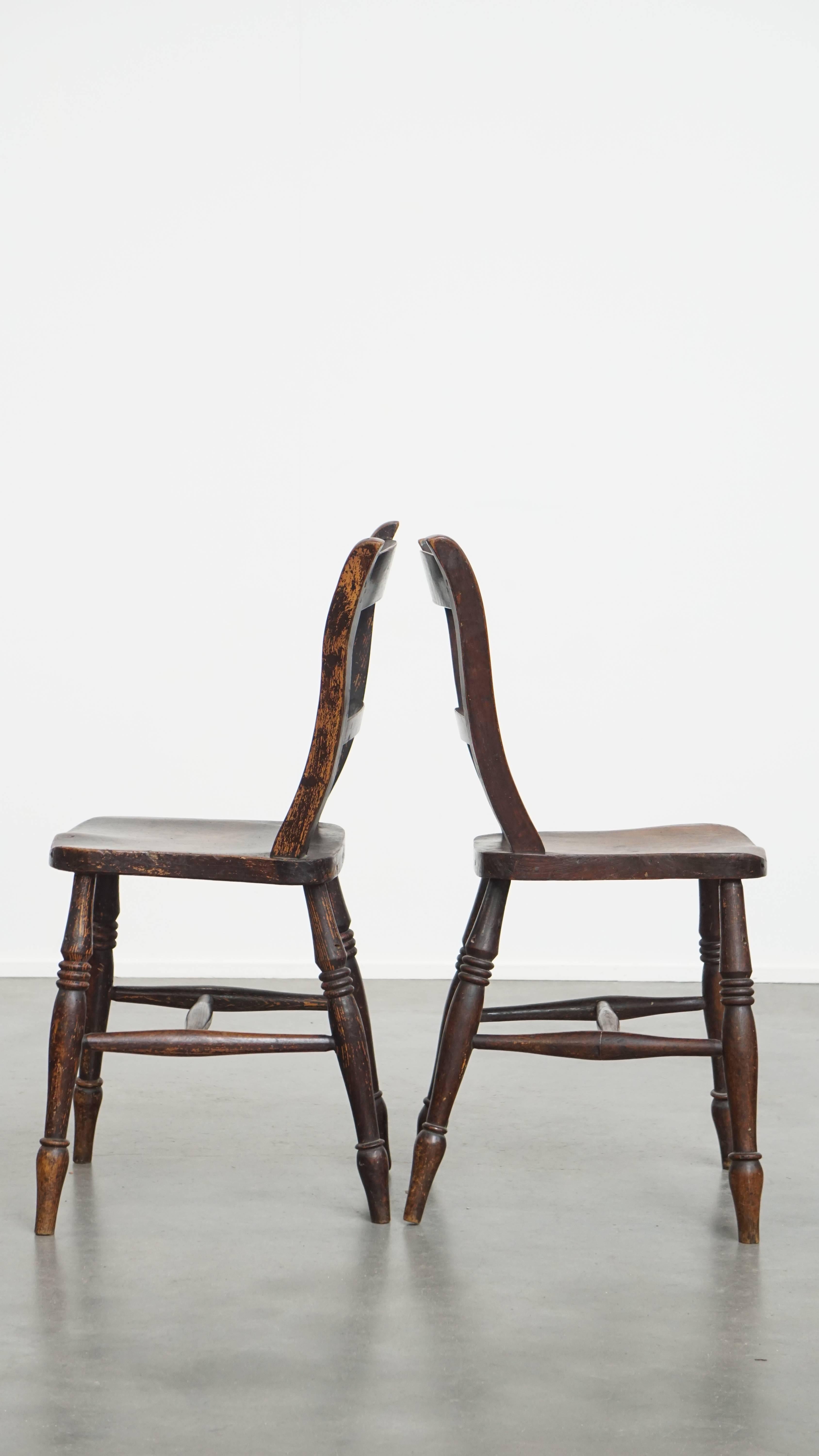 Ensemble de 4 chaises de cuisine et de salle à manger Oxford anglaises anciennes État moyen - En vente à Harderwijk, NL