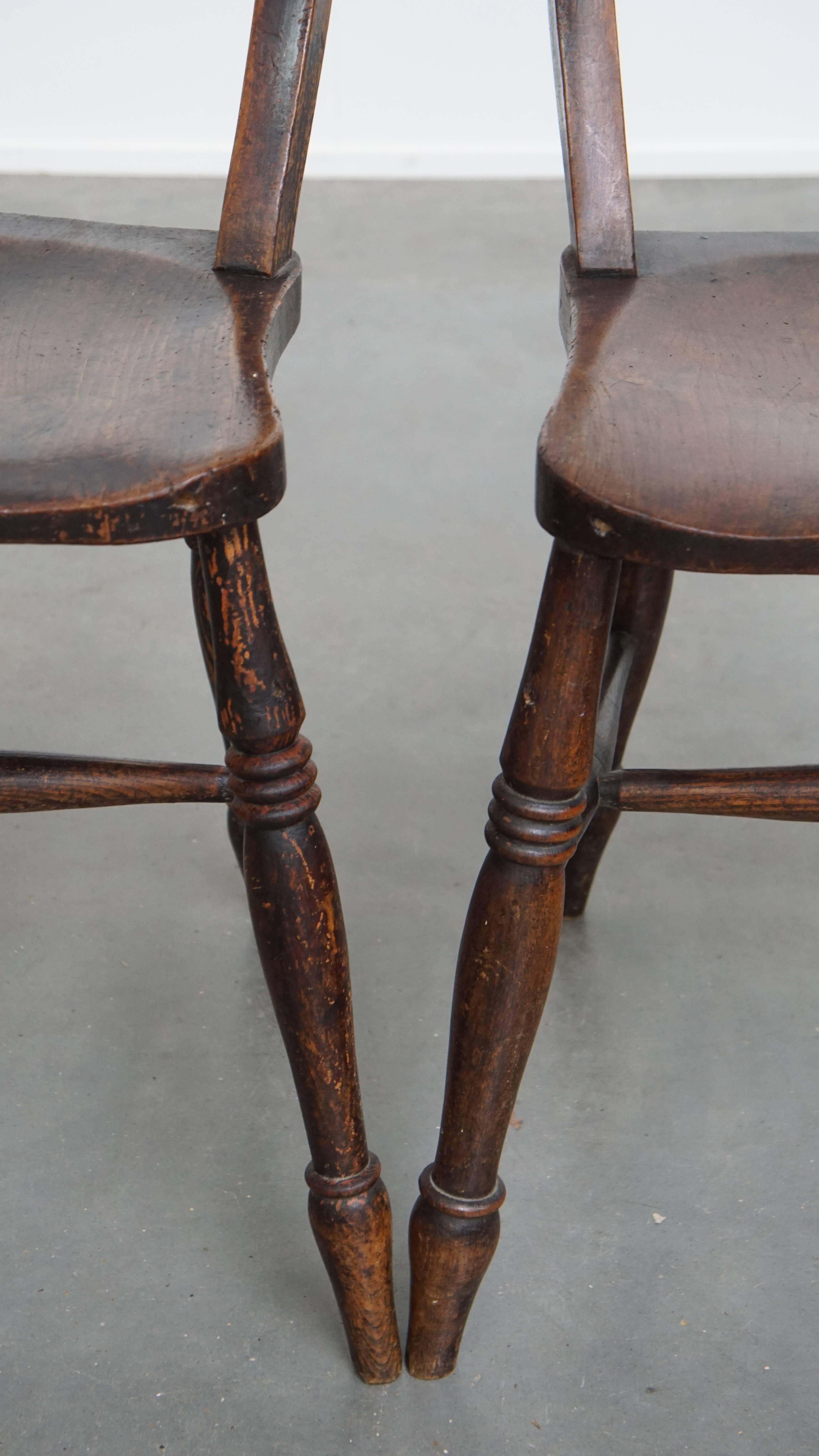 Ensemble de 4 chaises de cuisine et de salle à manger Oxford anglaises anciennes en vente 1