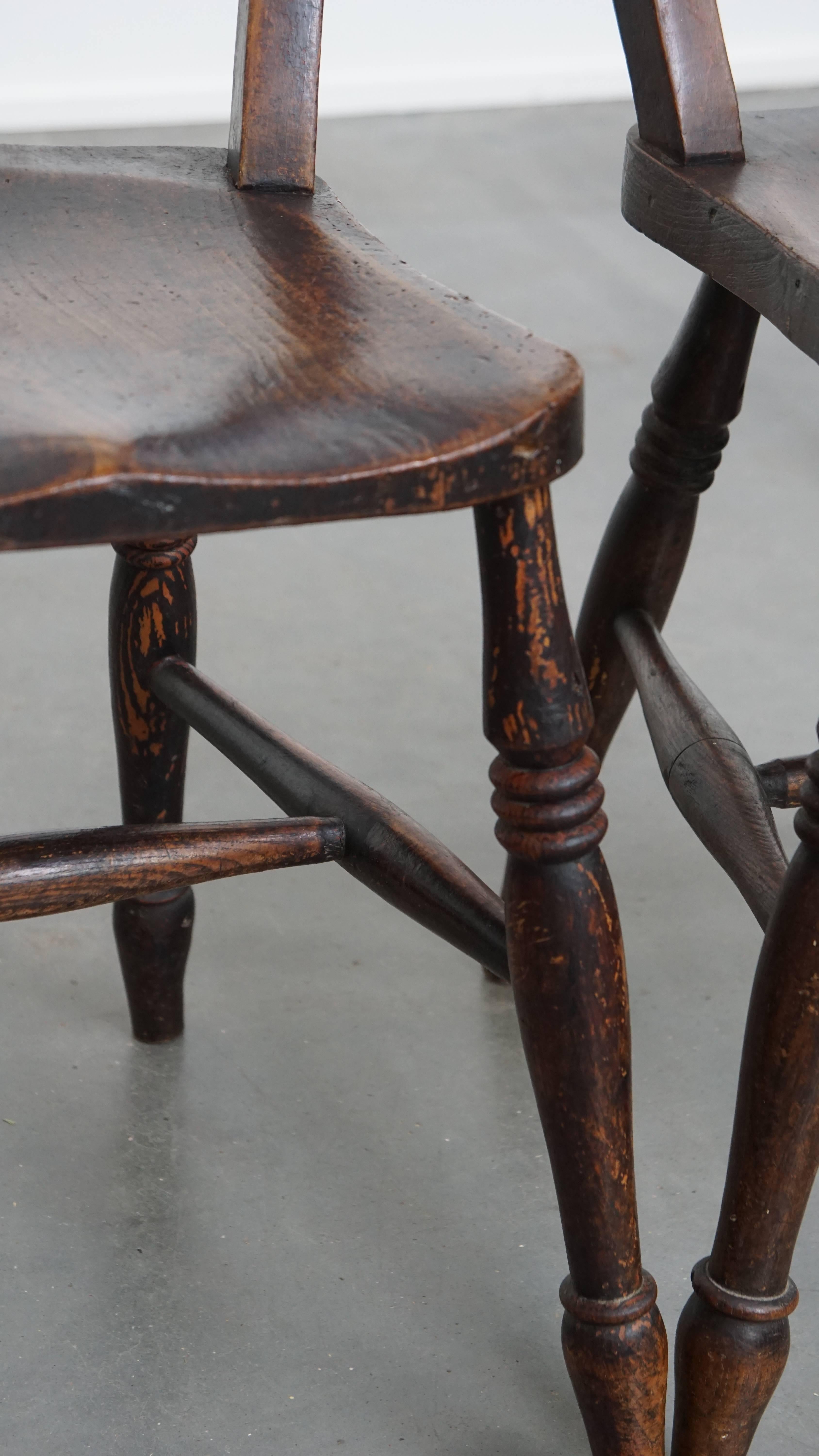 Ensemble de 4 chaises de cuisine et de salle à manger Oxford anglaises anciennes en vente 2