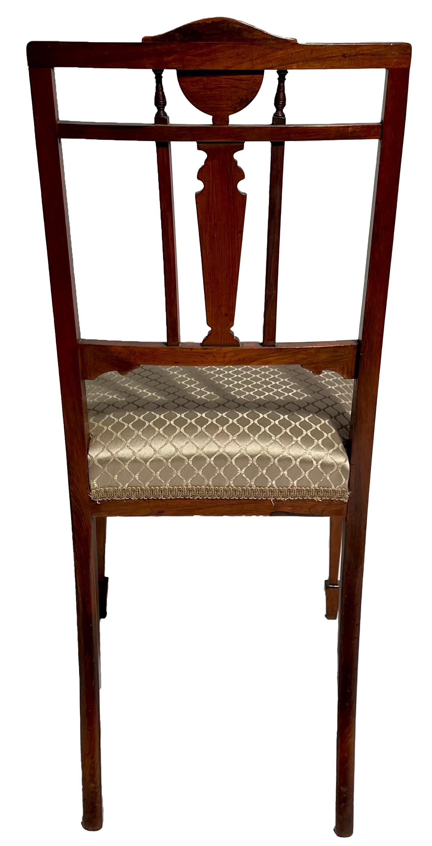 Set of 4 Antique English Rosewood Side Chairs, Circa 1880. For Sale 5