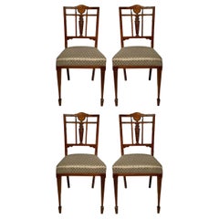 Set di 4 sedie da salotto antiche in palissandro inglese, CIRCA 1880.