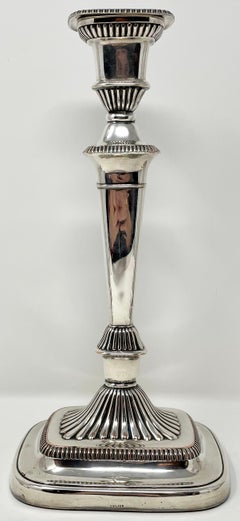 Set of 4 Antique English Silver-Plated "Barker & Ellis" Candlesticks circa 1930s