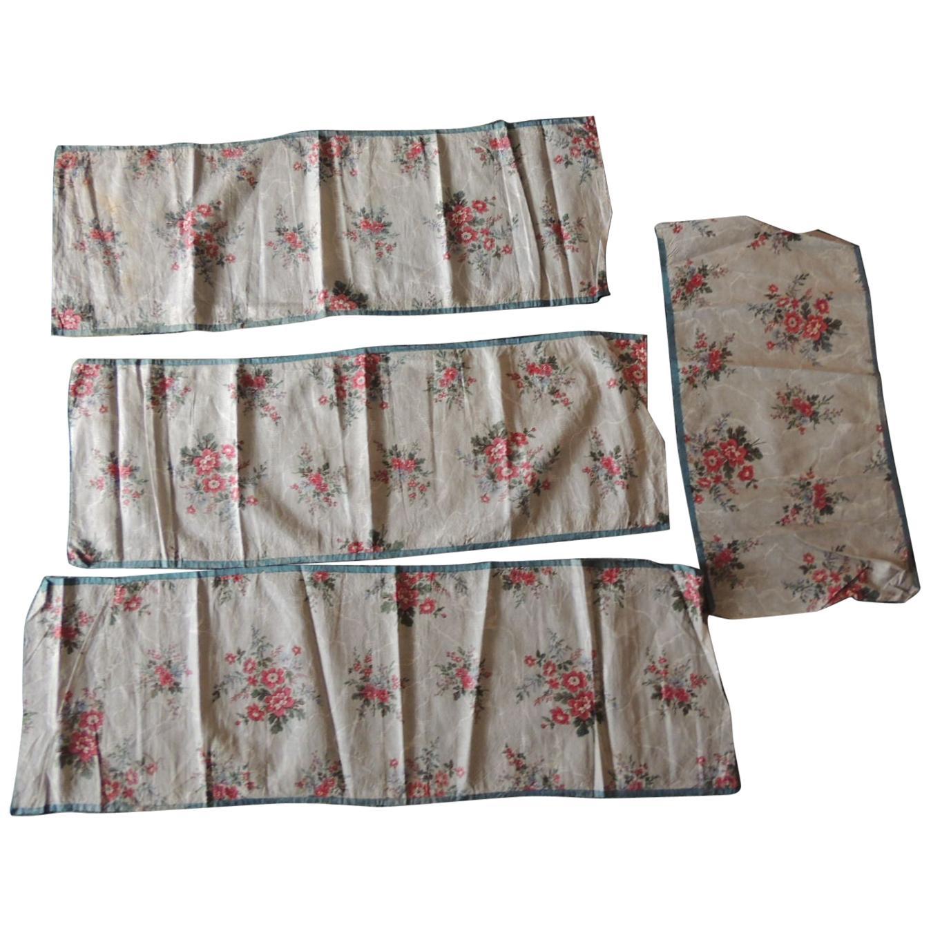 Set of '4' Antique Floral Valances Textiles For Sale