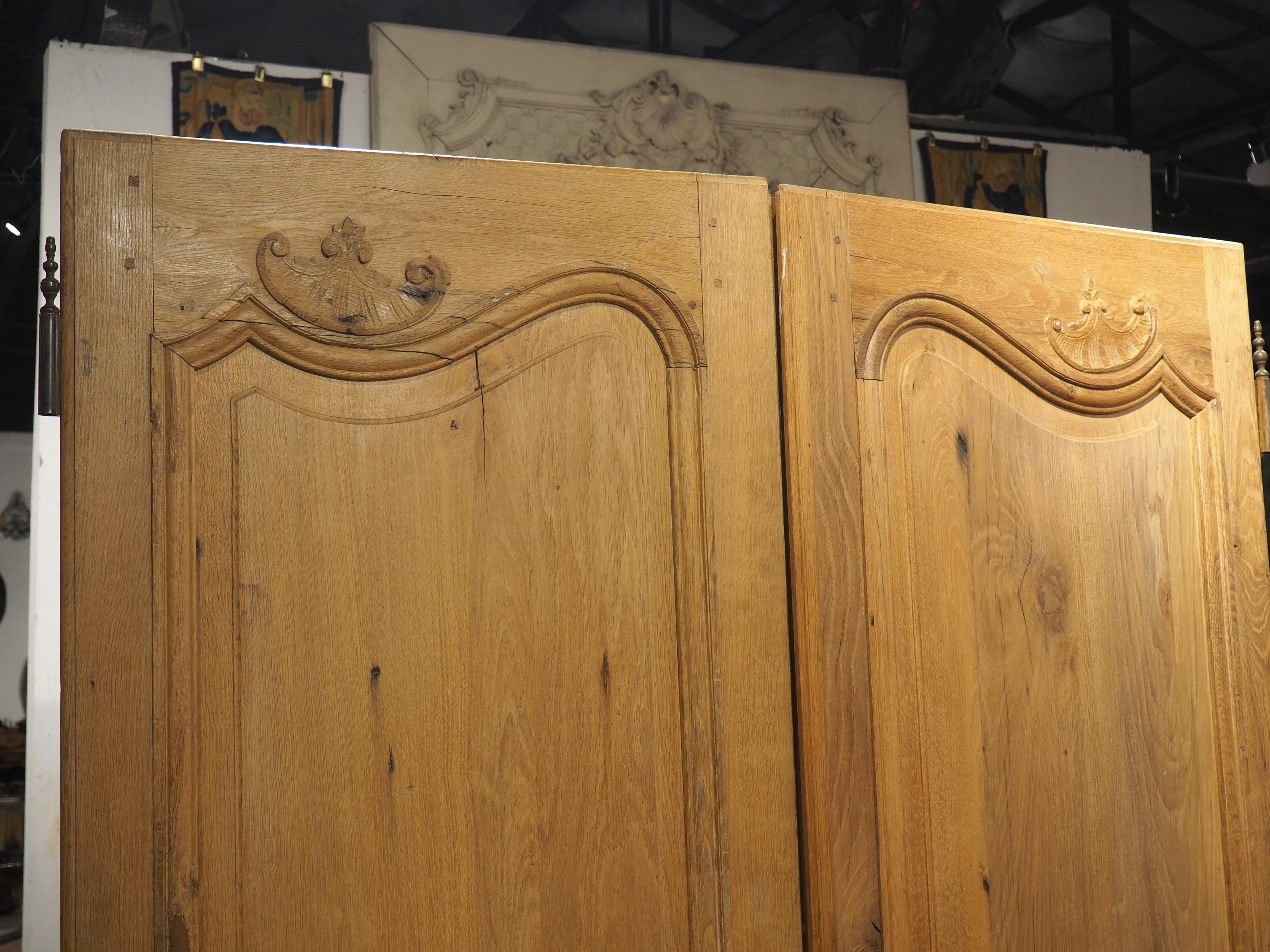 Set of 4 Antique French Carved Oak Double Sided Interior Doors, 19th Century For Sale 8