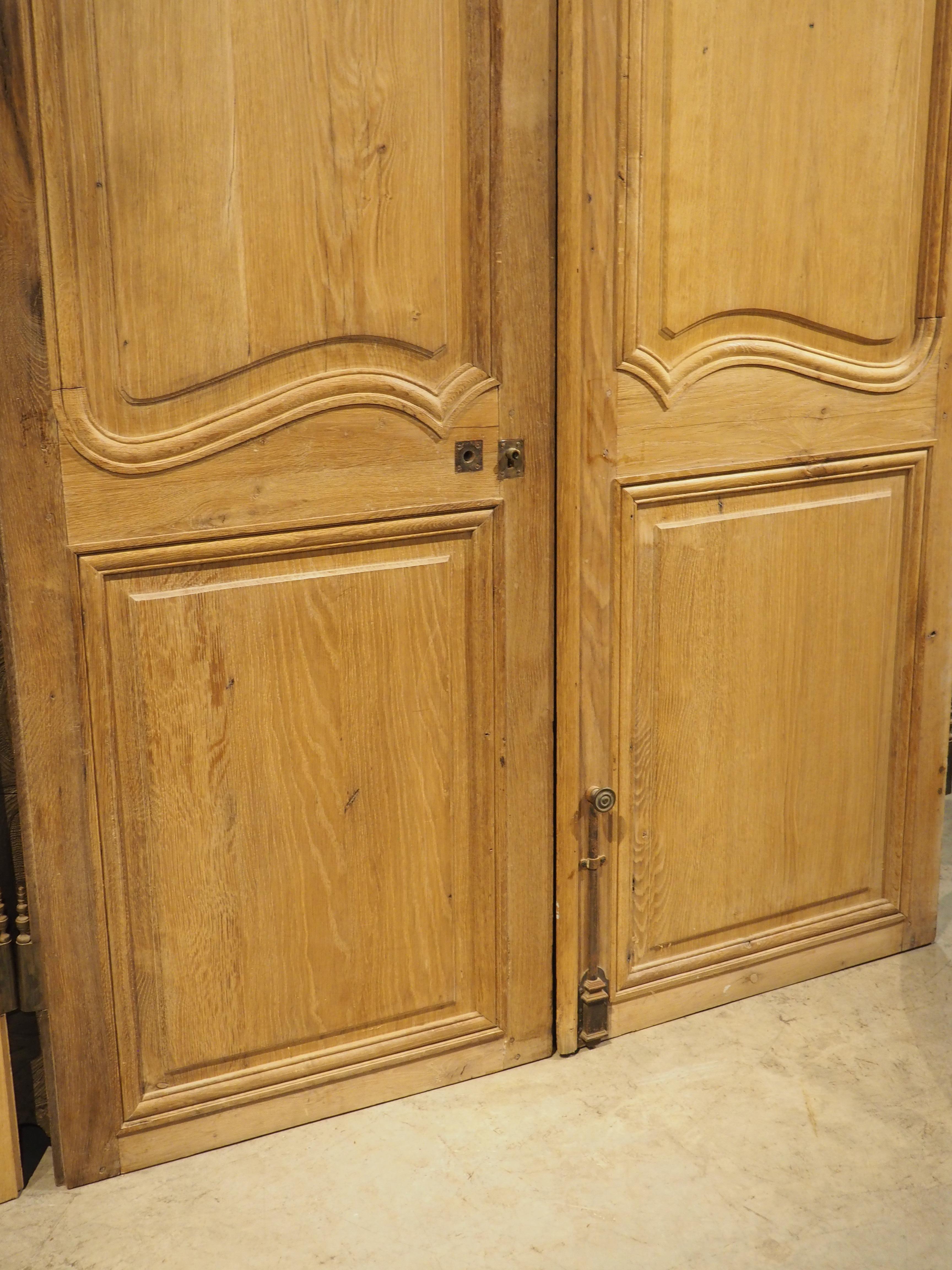 Set of 4 Antique French Carved Oak Double Sided Interior Doors, 19th Century For Sale 12