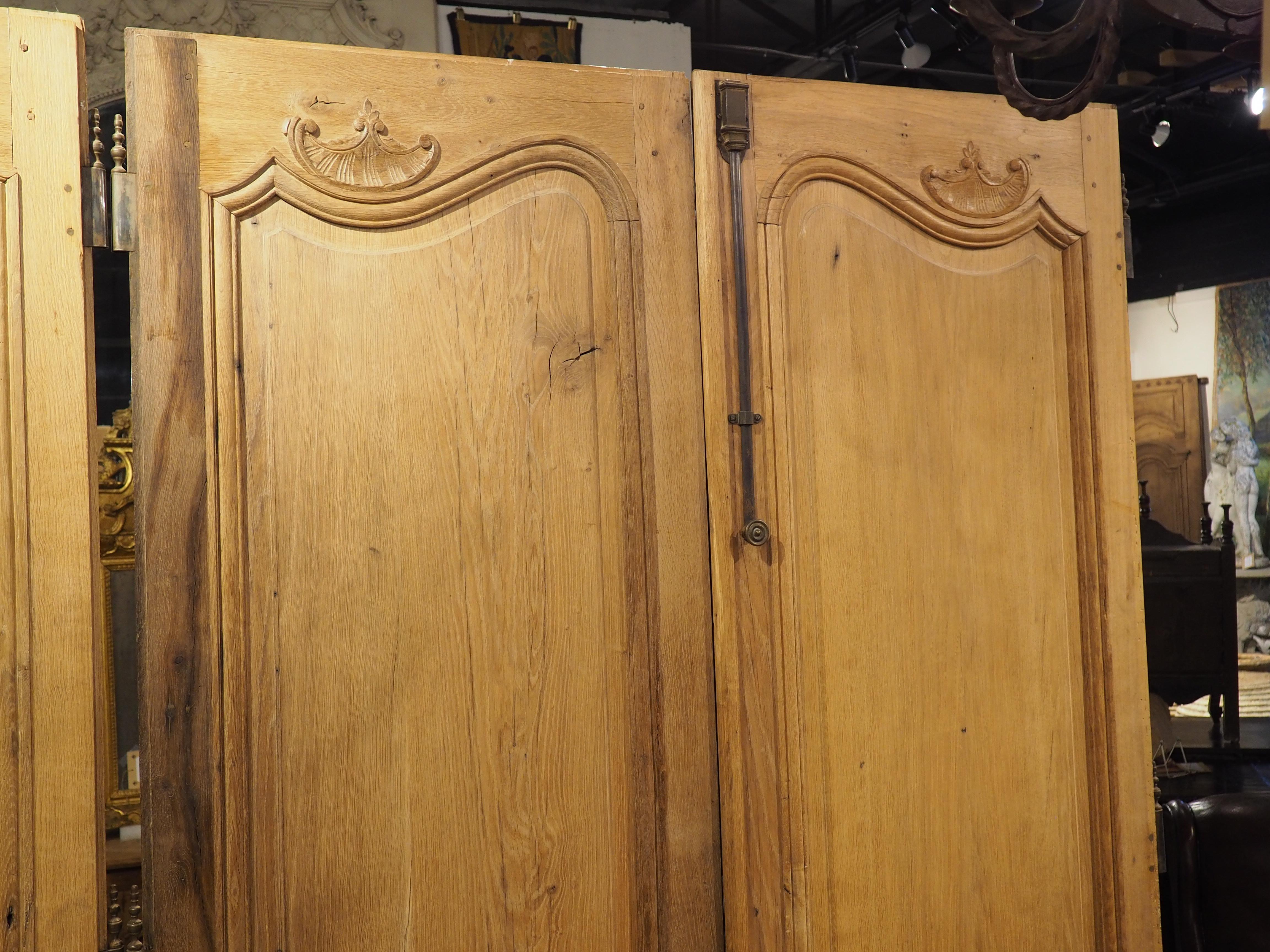 Set of 4 Antique French Carved Oak Double Sided Interior Doors, 19th Century For Sale 13