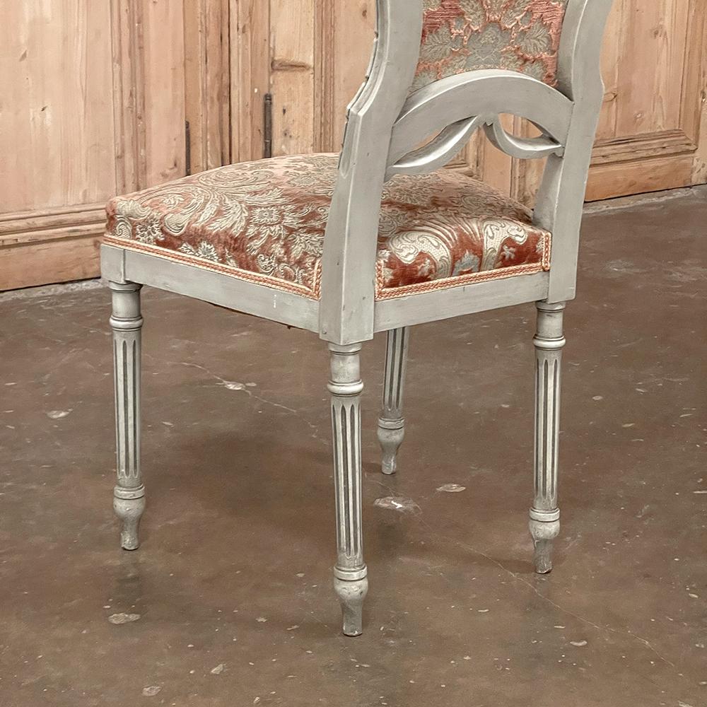 Set of 4 Antique French Louis XVI Painted Chairs For Sale 12