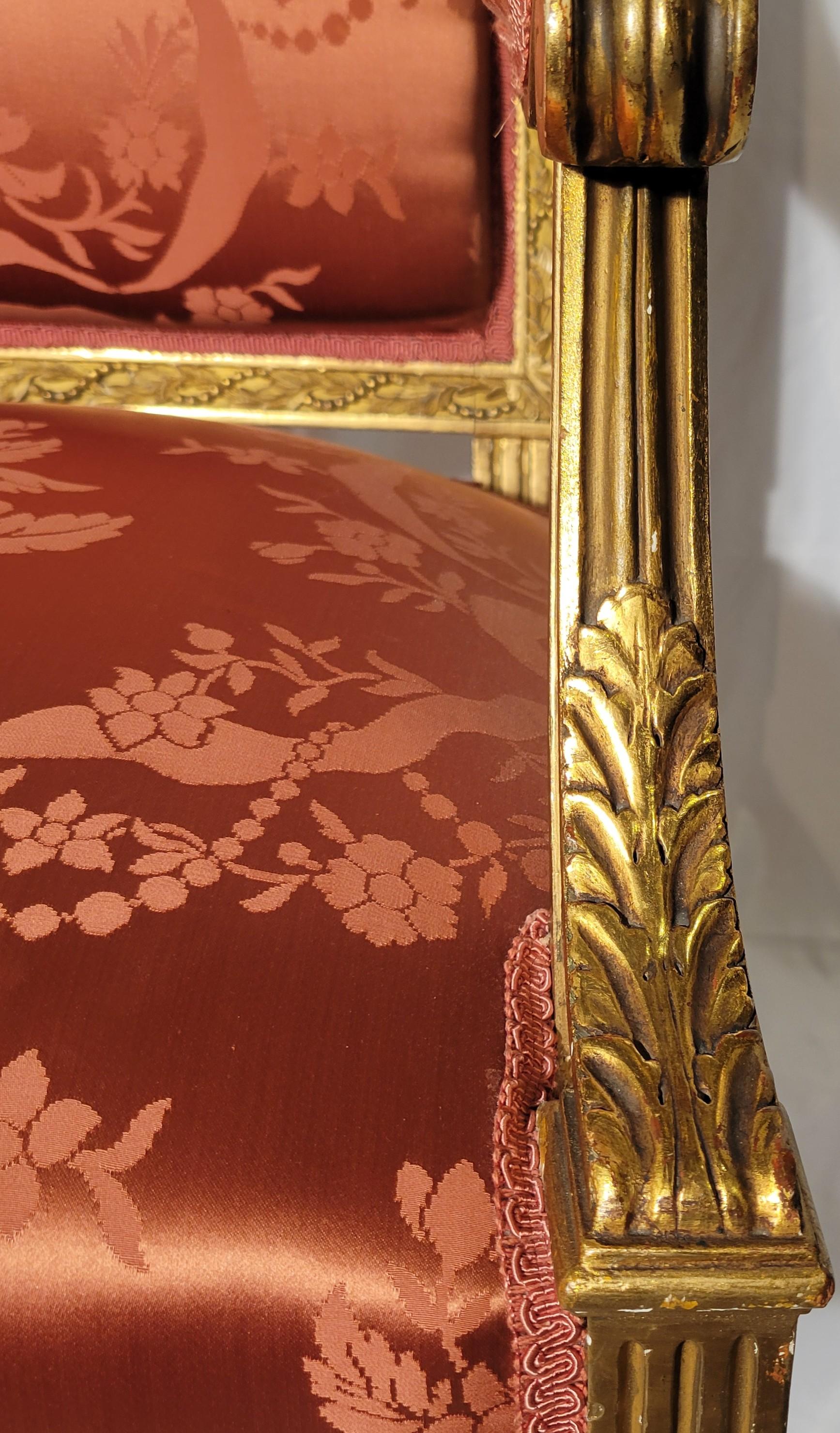 Set di 4 poltrone in stile Régence francese con foglia d'oro, CIRCA 1885. in vendita 1