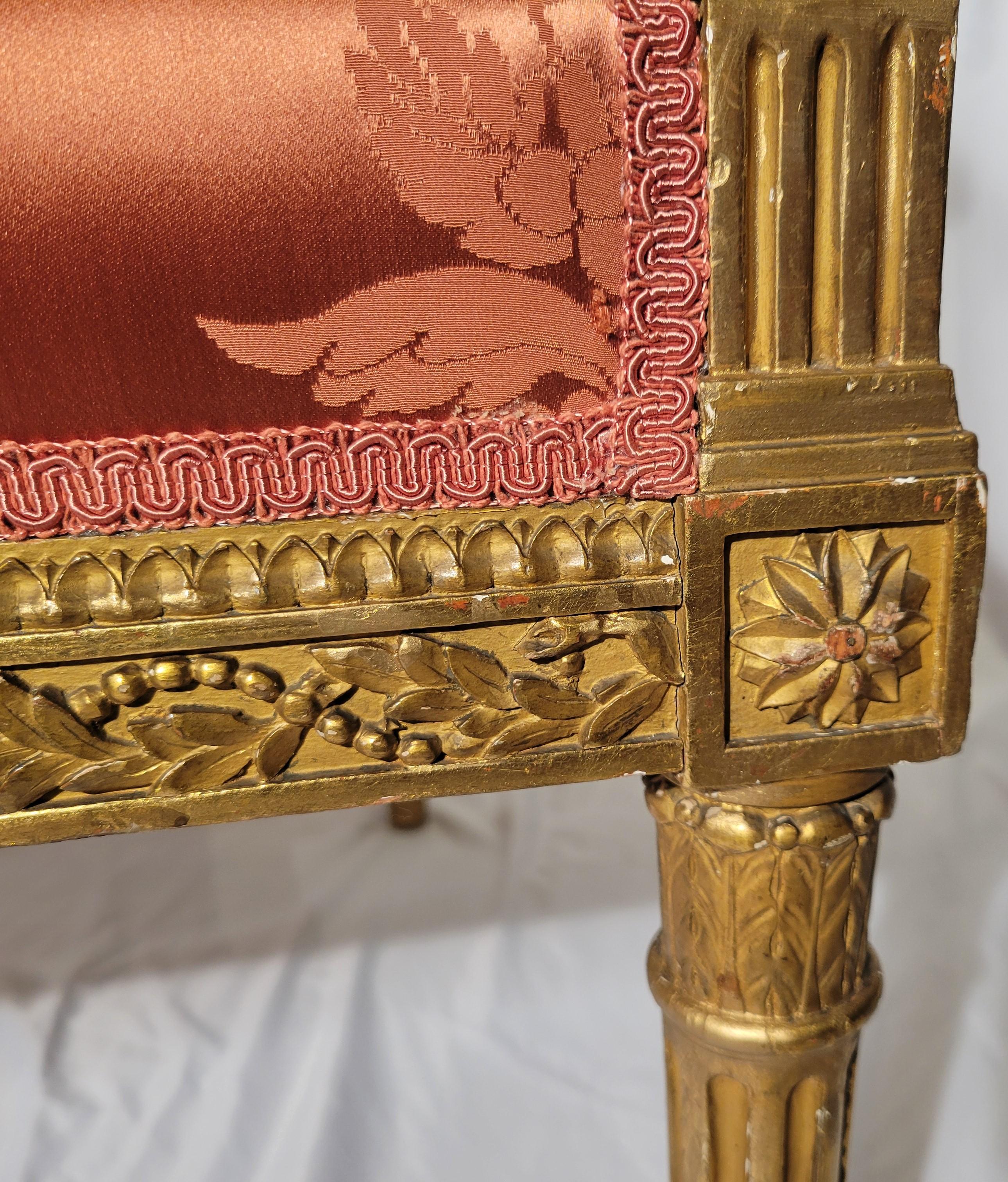 Set di 4 poltrone in stile Régence francese con foglia d'oro, CIRCA 1885. in vendita 2