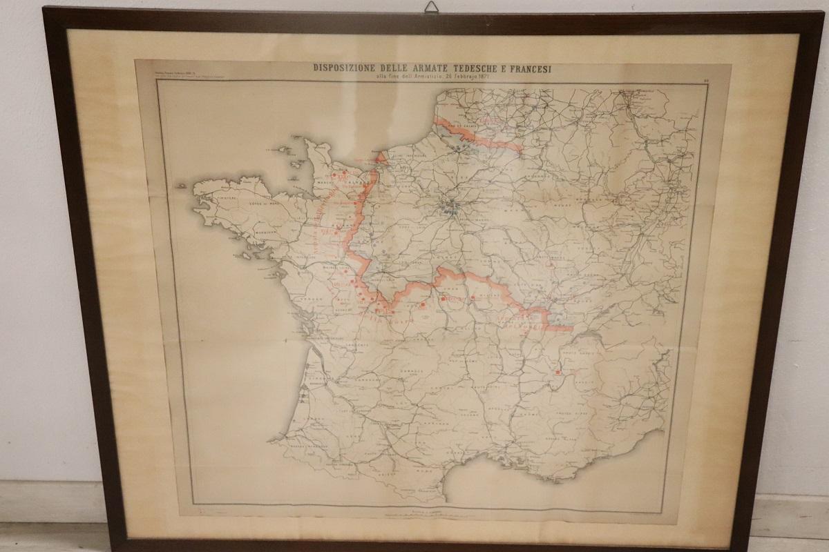 Late 19th Century Set of 4 Antique Geographical Maps French-German War 1870-71 For Sale